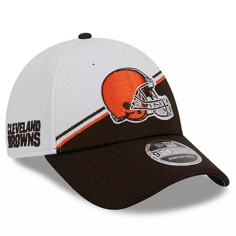 Men's New Era  White/Brown Cleveland Browns 2023 Sideline 9FORTY Adjustable Hat Product Image