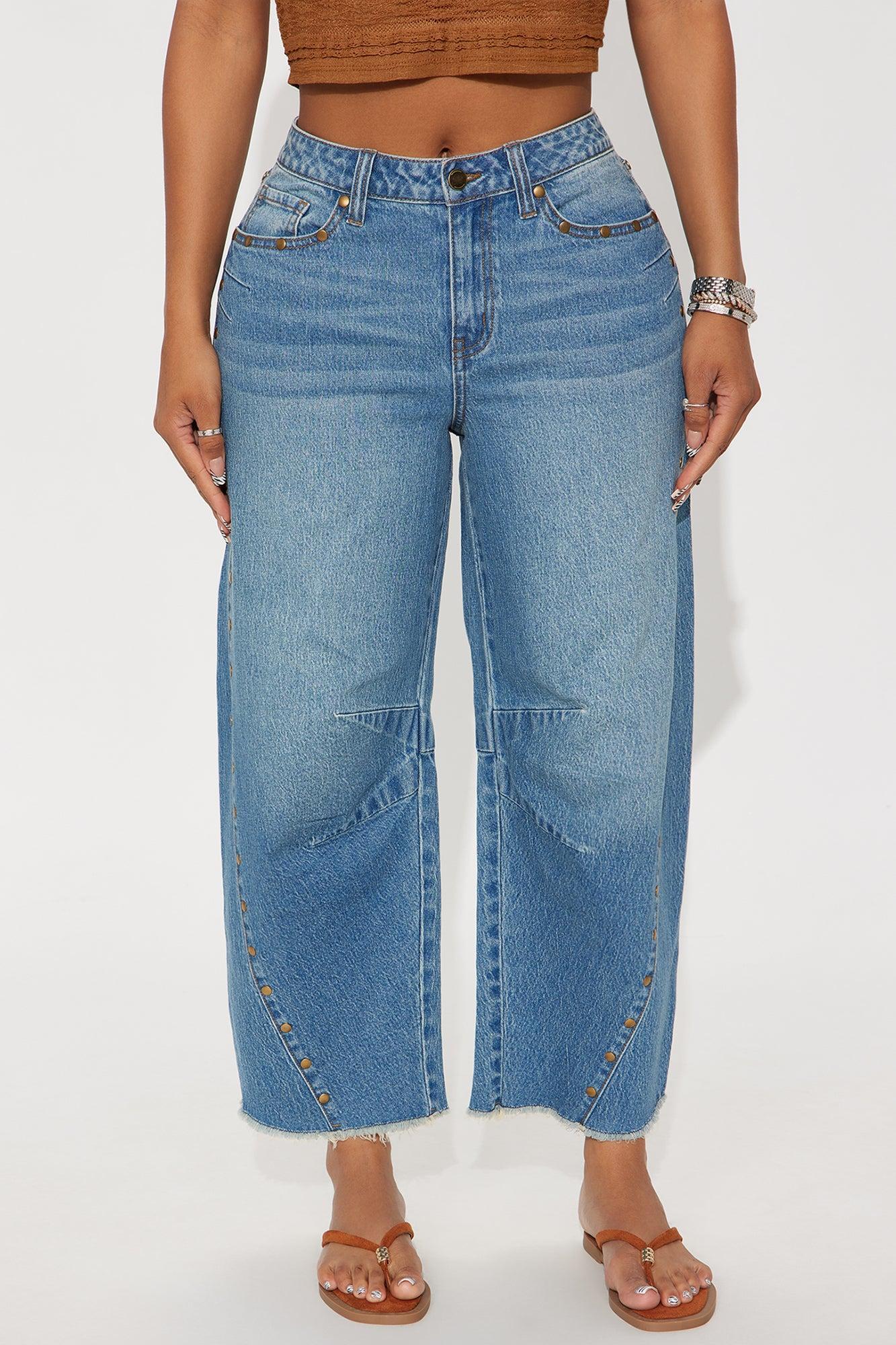 Best In Show Barrel Leg Jeans - Medium Wash Product Image