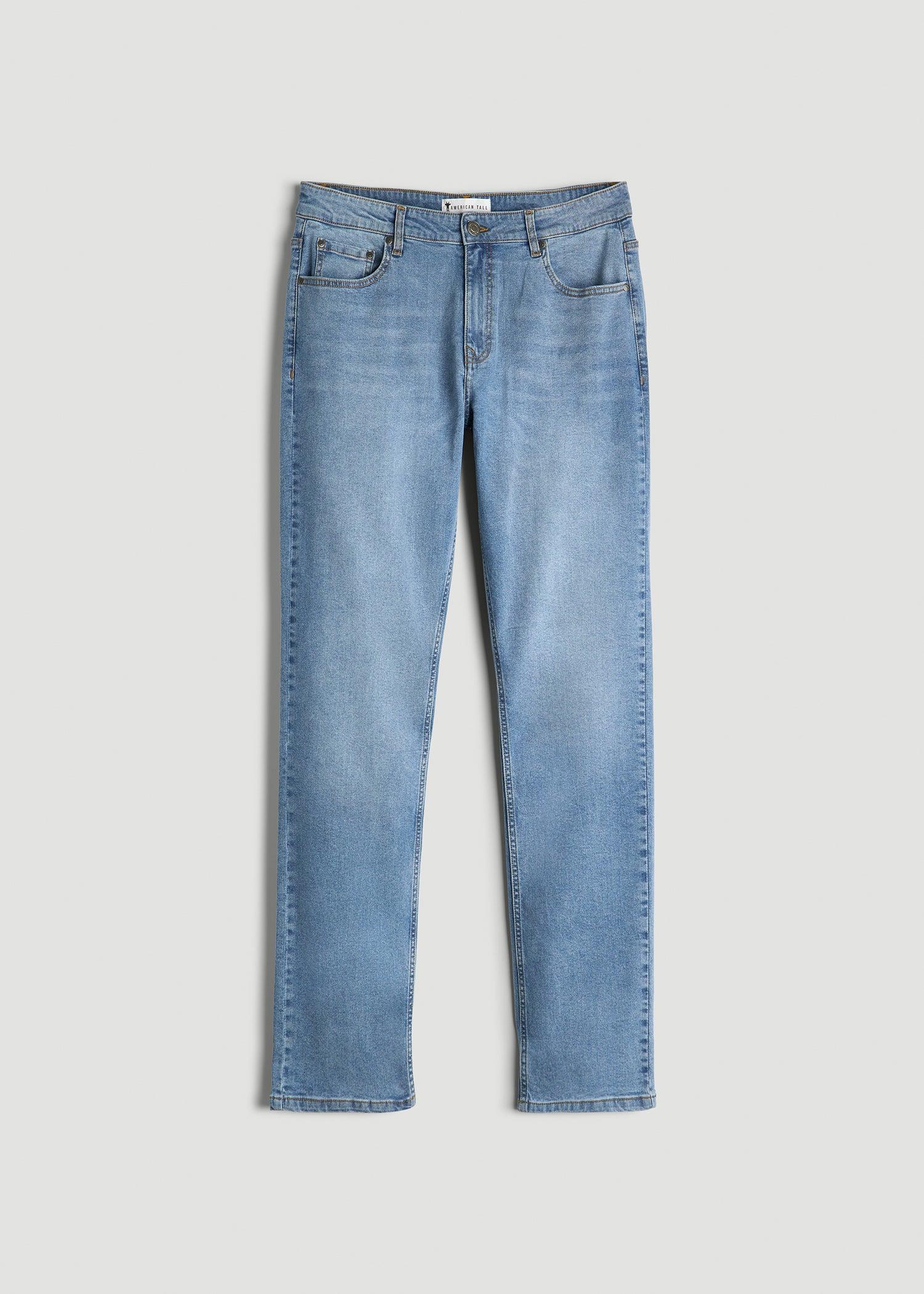 A.T. Basics Men's J1 Straight Fit Jeans for Tall Men in Tufts Blue Product Image