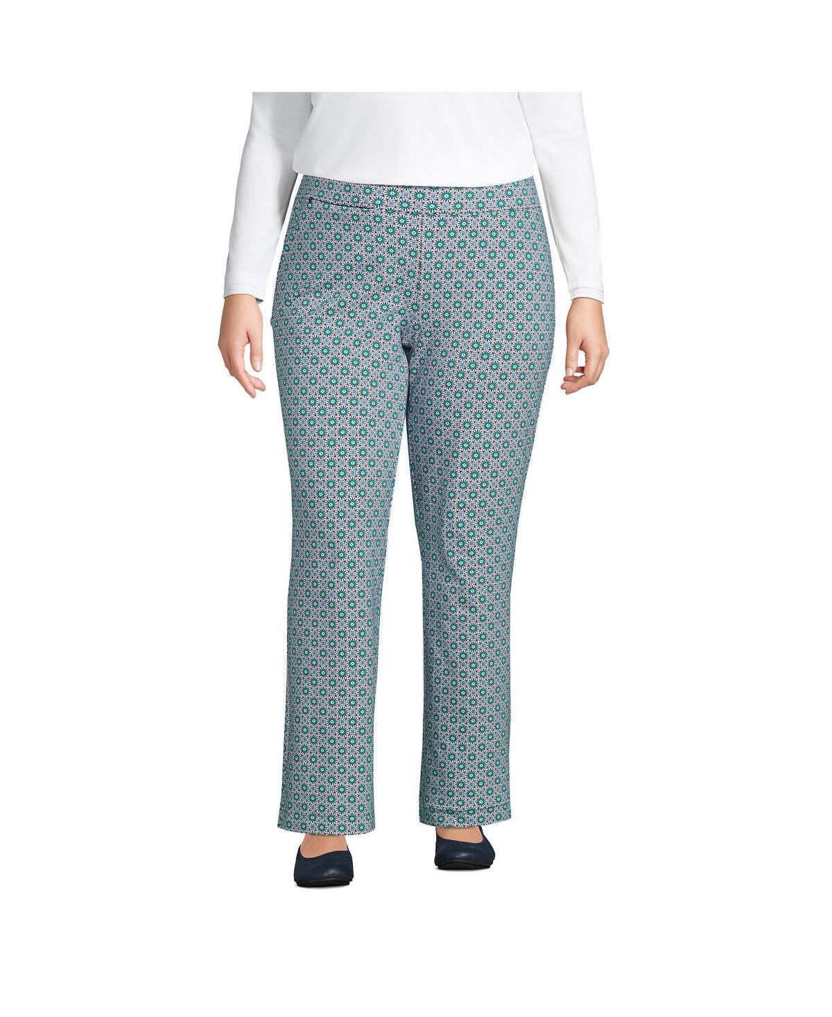 Plus Size Lands' End Starfish Pull-On Straight-Leg Pants, Women's, Size: 1XL, Green Moss Product Image