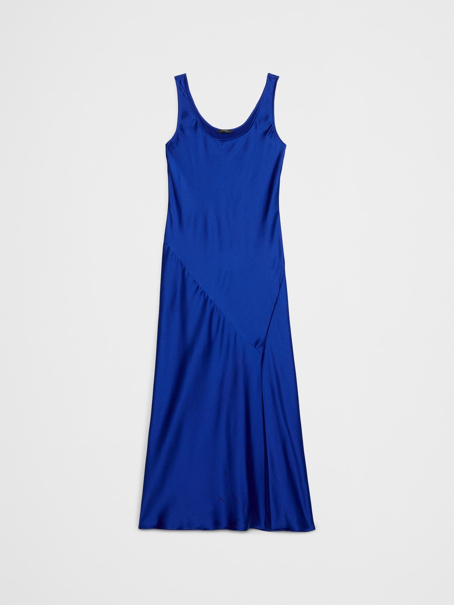 Silky Twill Slit Maxi Dress Product Image