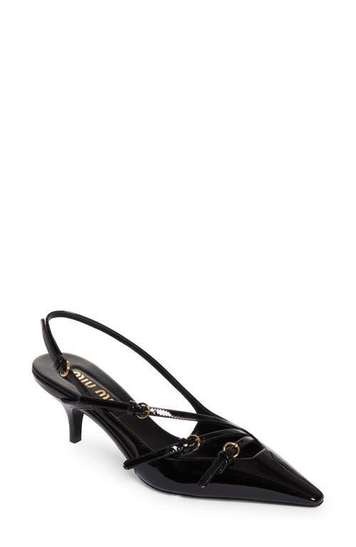 Patent Buckle-Trio Slingback Pumps Product Image