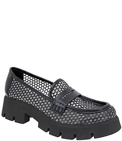 BCBGeneration Rama Mesh Lugged Platform Penny Loafers Product Image