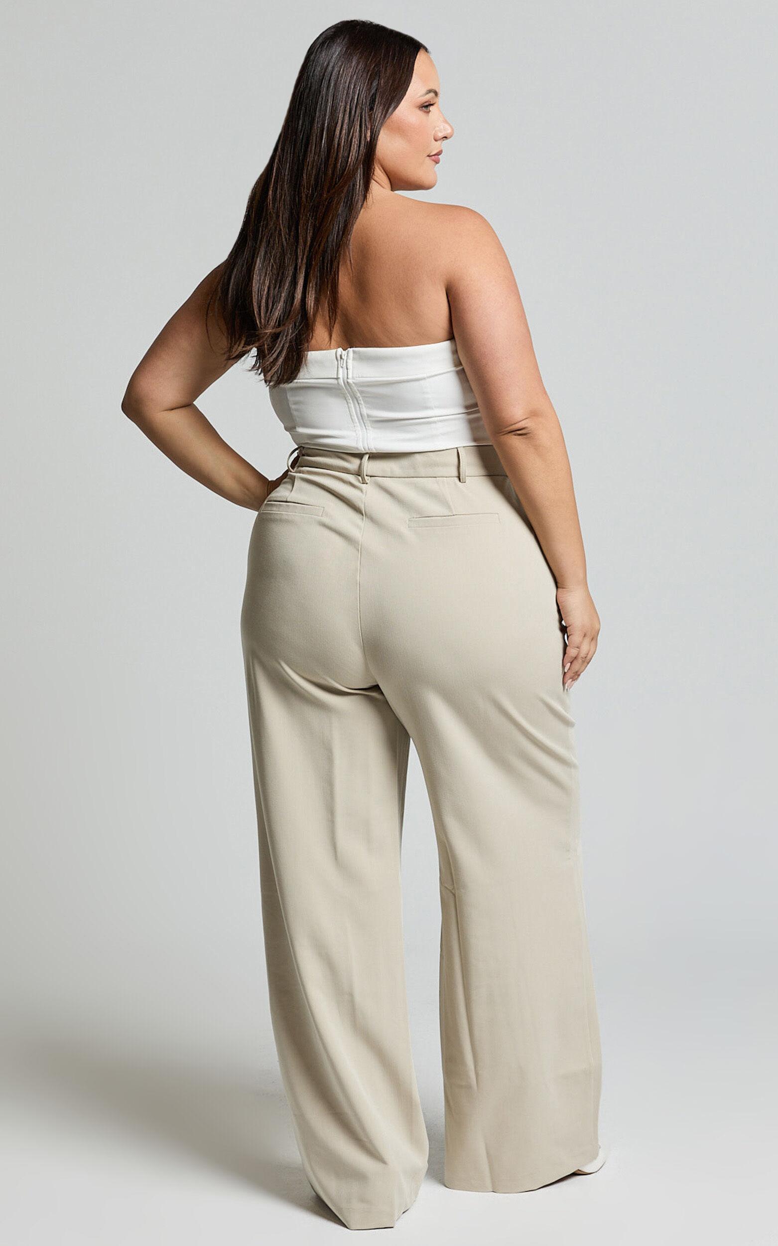 Lorcan Pants - High Waisted Tailored Pants in Stone Product Image