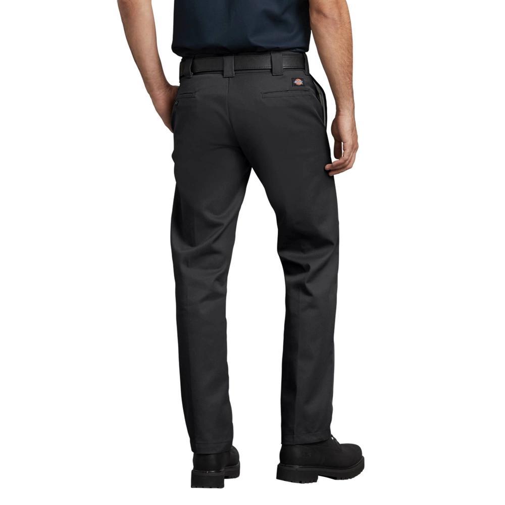 Dickies Mens Slim Straight Fit Twill Work Pants - Black 32x32: Polyester Cotton Blend, Regular Rise, Machine Washable Product Image