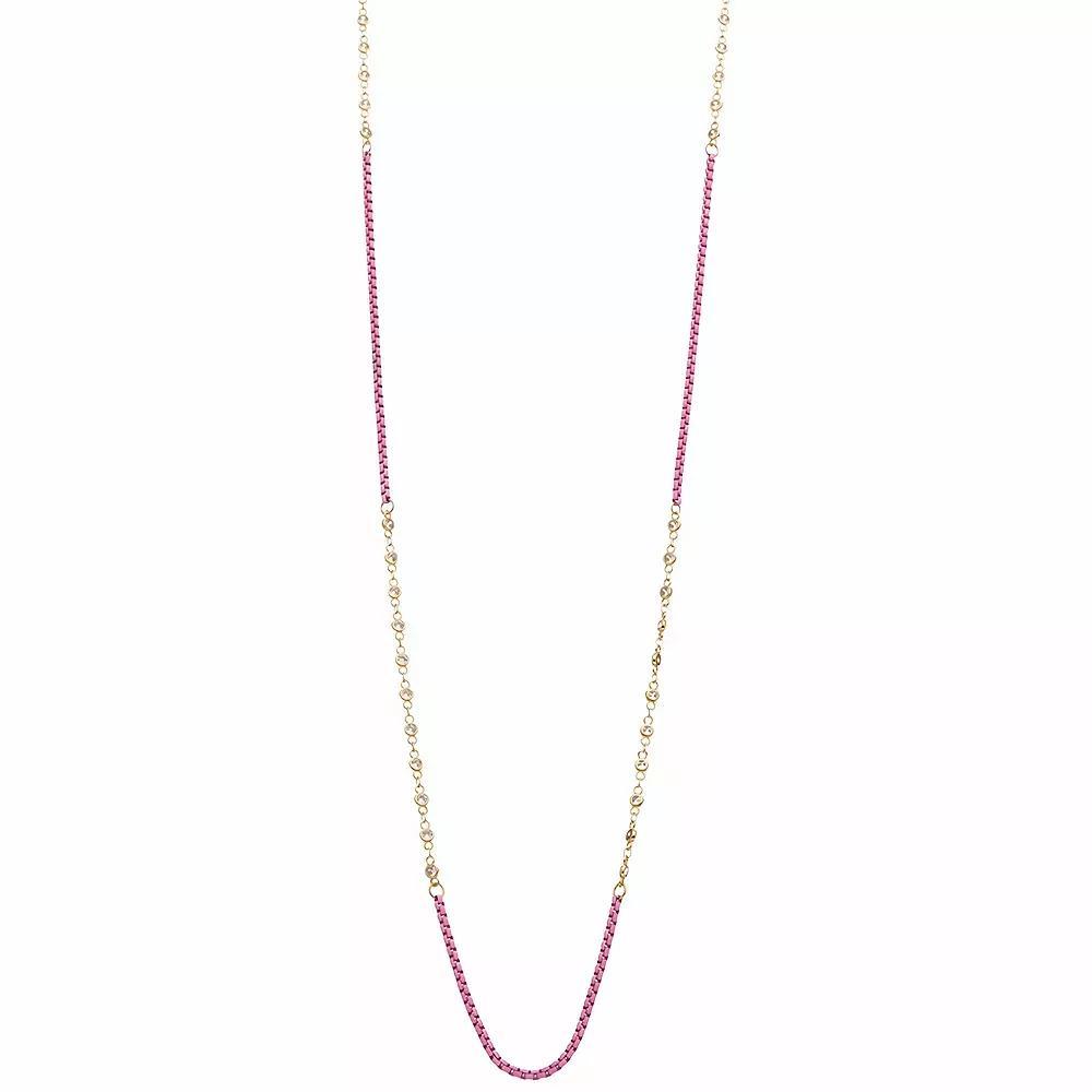 Juvell 18k Gold Plated Cubic Zirconia Necklace, Women's, Size: 36", Gold Tone Product Image
