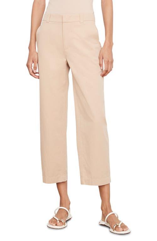 Mid-Rise Washed Cotton Cropped Pants Product Image