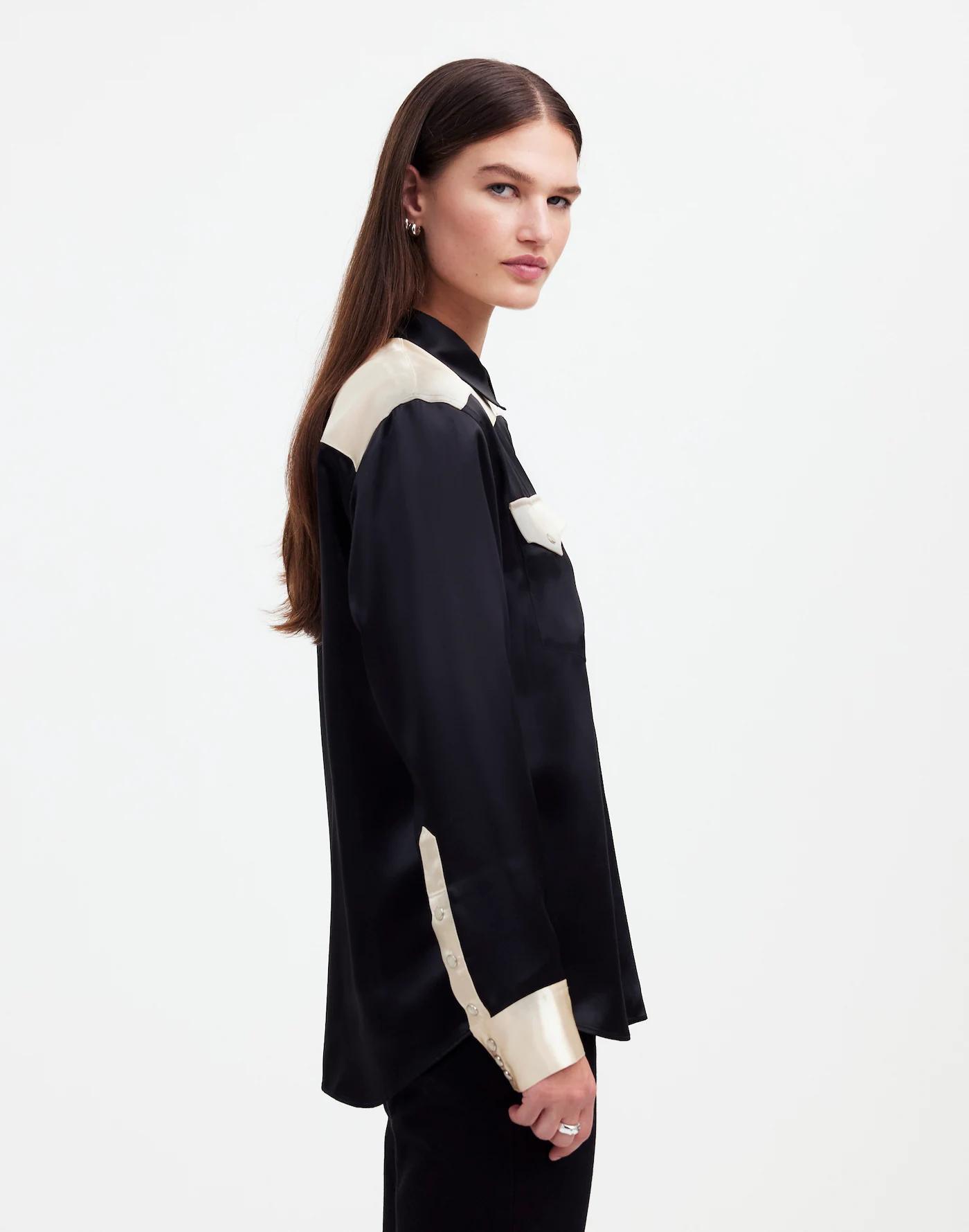 Alexa Chung for Madewell Satin Western Shirt Product Image