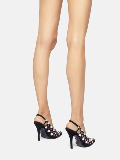 ''Grid'' black slingback Product Image