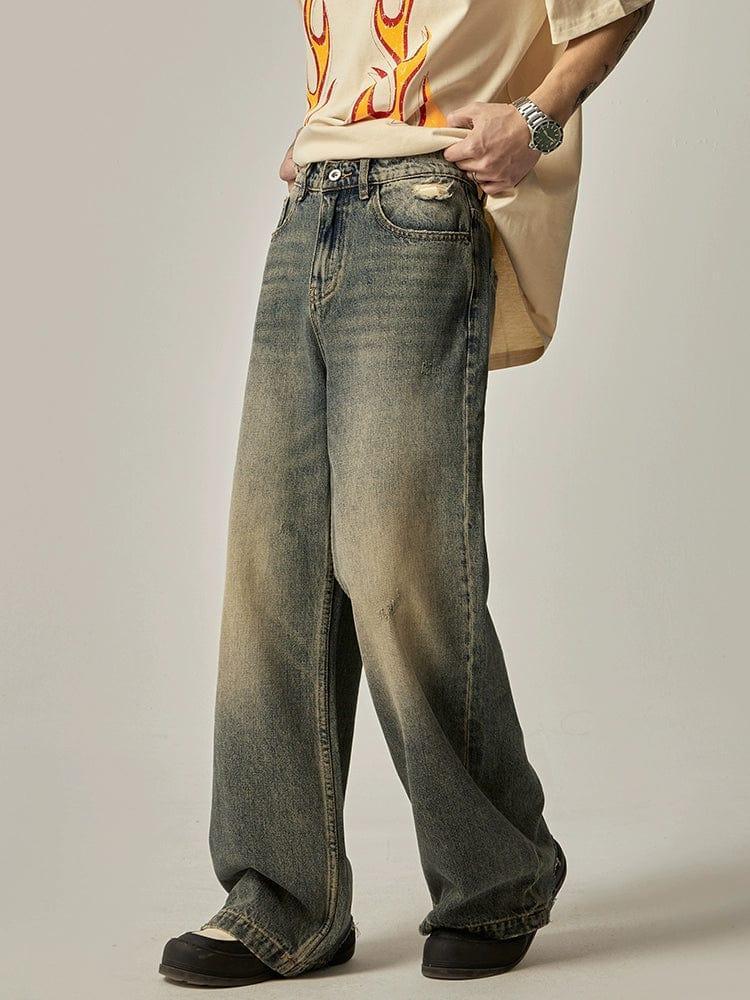 RT No. 11169 INDIGO BLUE STRAIGHT DENIM JEANS Product Image