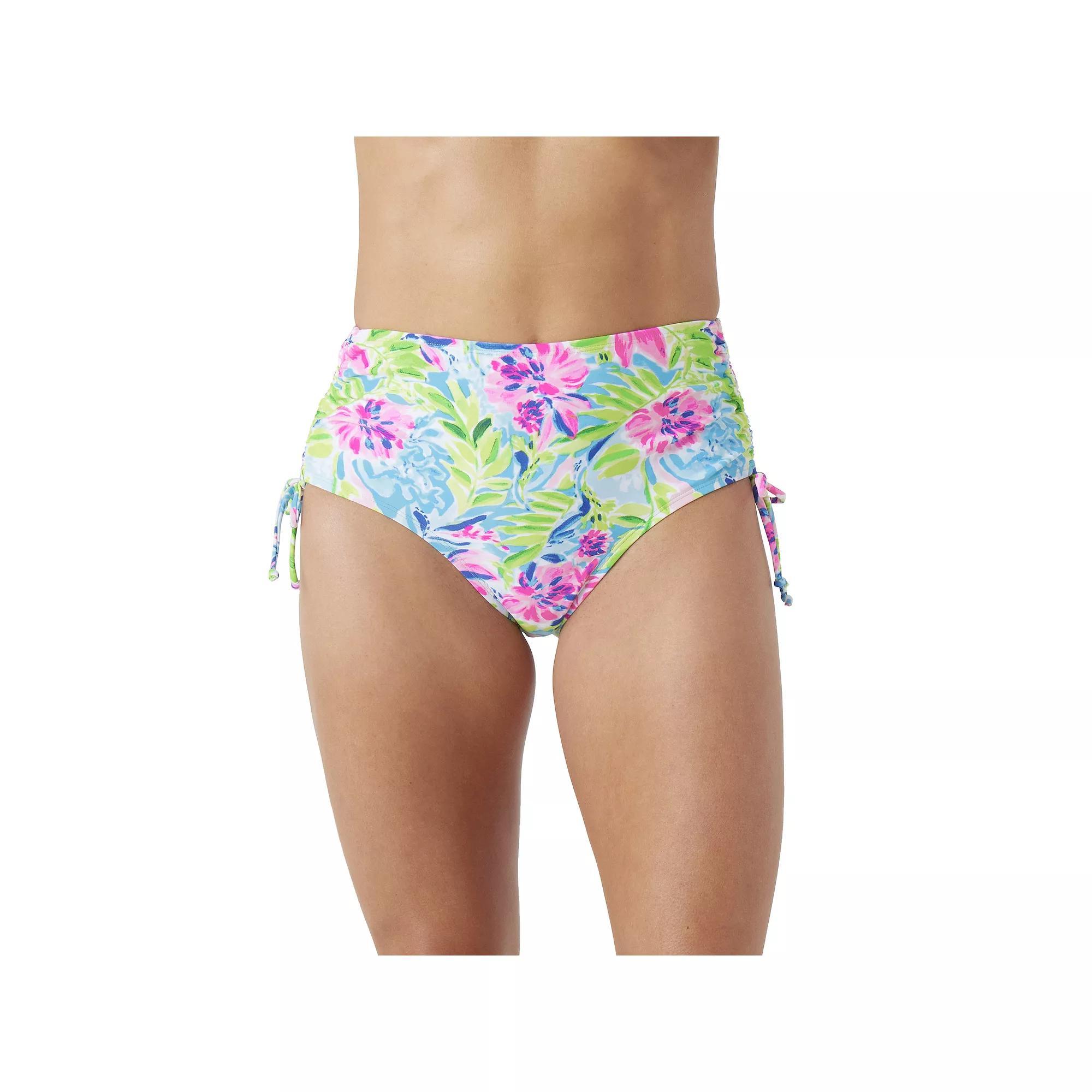 Women's Stella Parker High-Waist Side Tie Swim Bottoms, Size: Small, Waterlily Waves Product Image