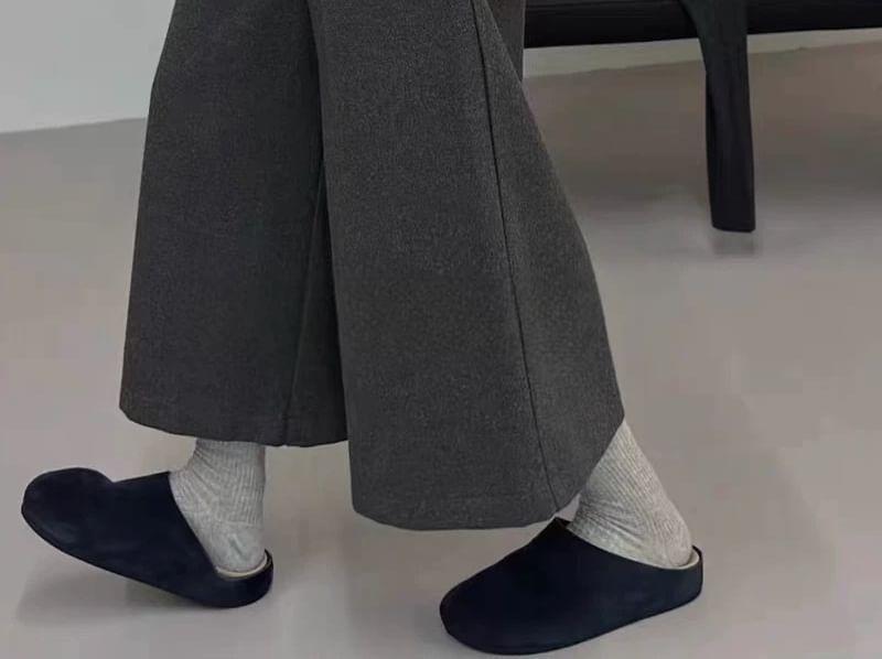High Waist Plain Wide Leg Pants Product Image