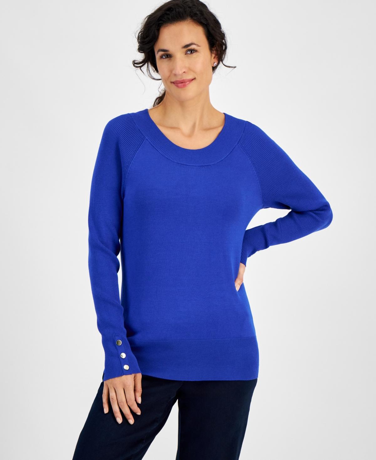 Jm Collection Womens Rib-Knit Raglan-Sleeve Sweater, Created for Macys Product Image