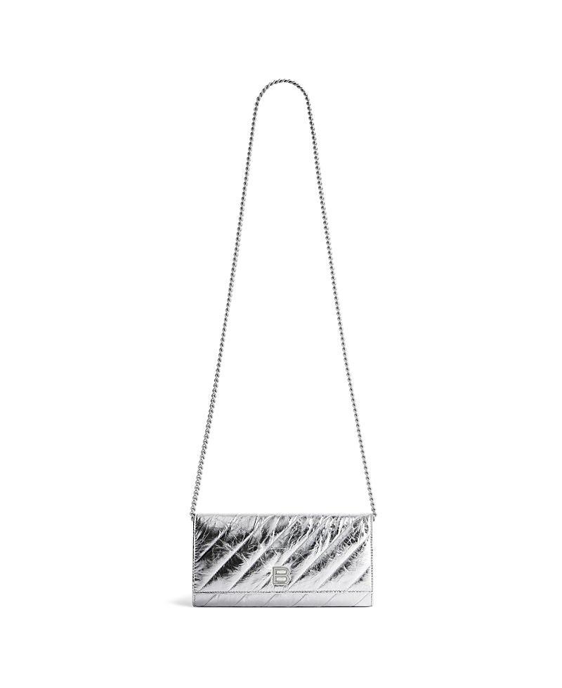 Balenciaga Crush Wallet On Chain Metallized Quilted Product Image