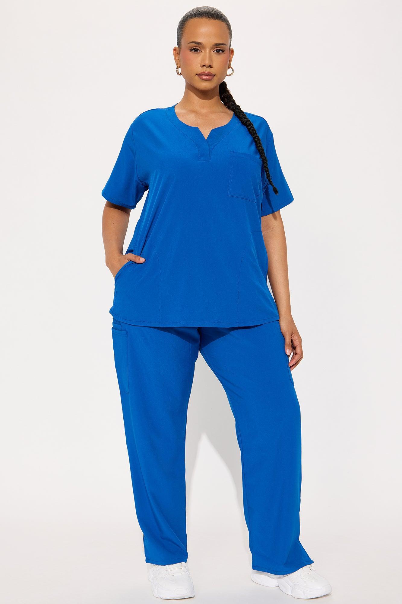 Work Call 4 Way Stretch Uniform Scrub Pant Set - Royal Product Image