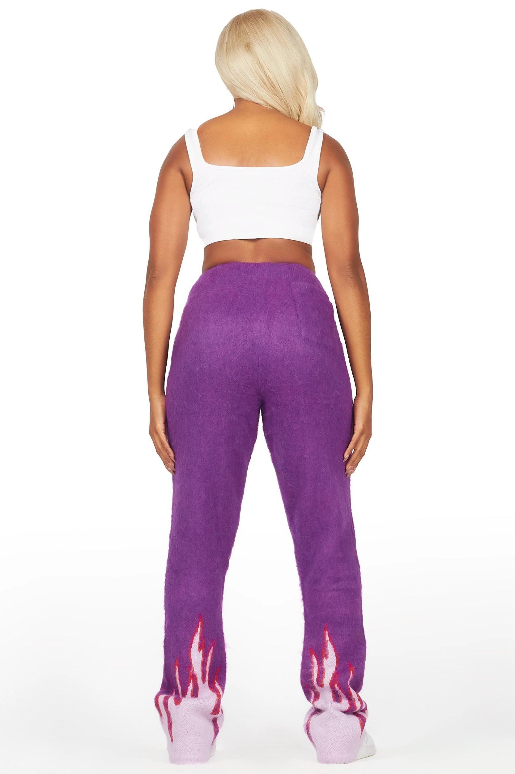 Della Purple Mohair Stacked Track Pant Female Product Image