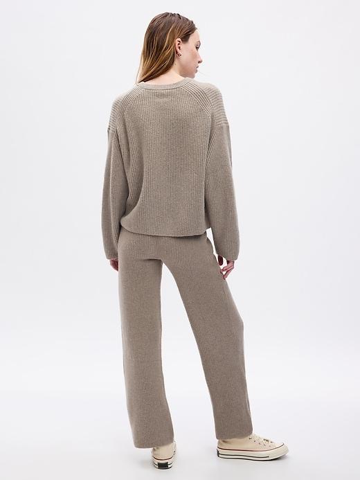CashSoft Shaker-Stitch Sweater Pants Product Image