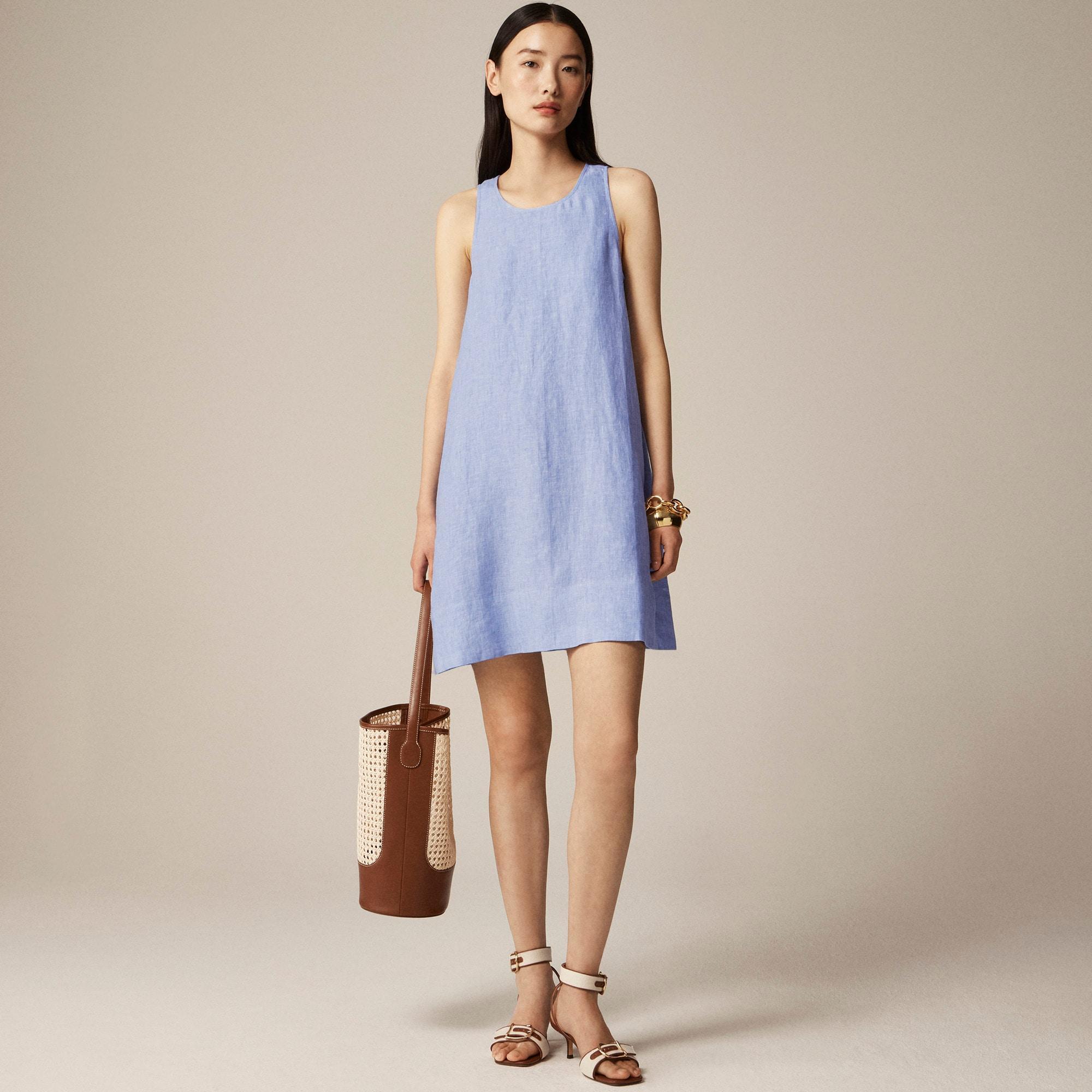 Maxine button-back dress in linen Product Image
