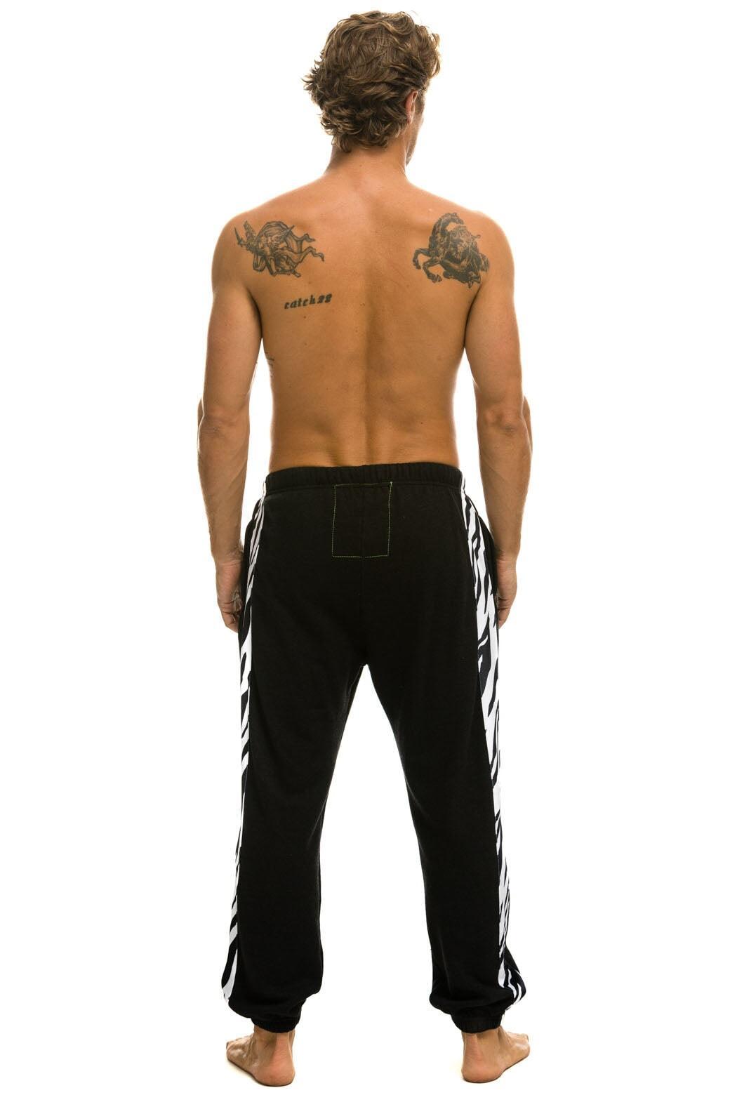 ZEBRA STRIPE SWEATPANTS - BLACK // ZEBRA Male Product Image