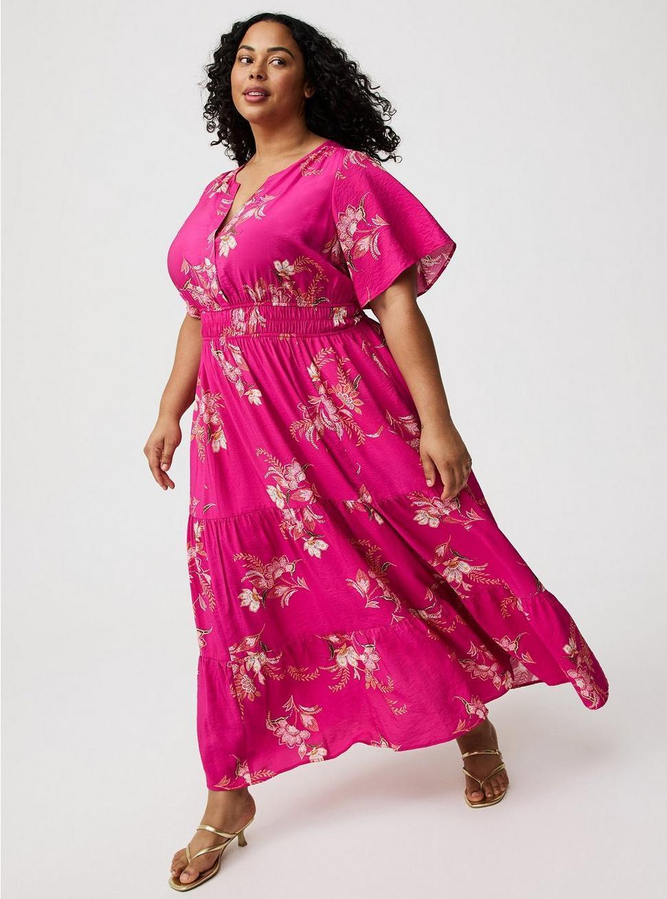 Y-Neck Tiered Maxi Dress Product Image