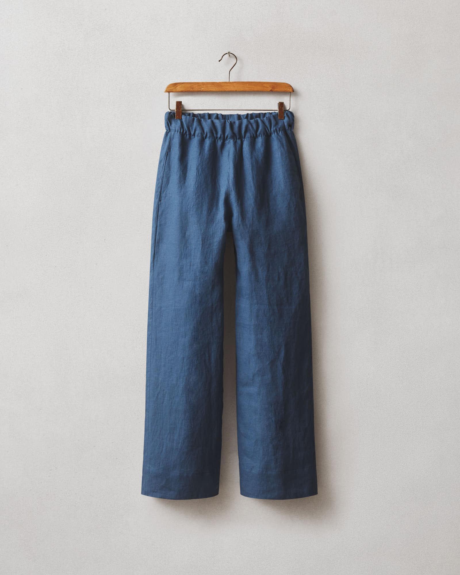 Women's Linen Wide Leg Pant - Marine Navy Product Image
