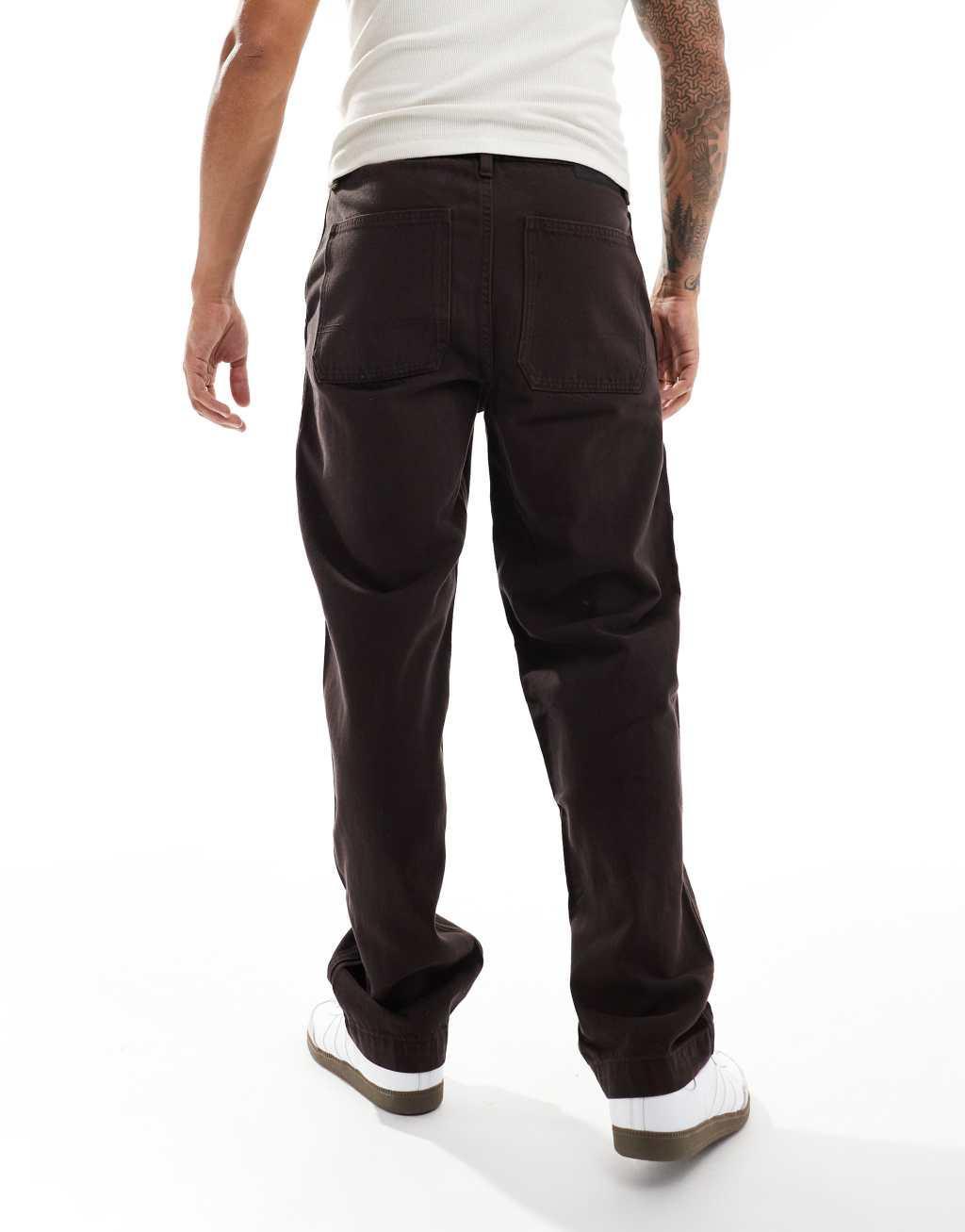 Cotton On baggy jeans in dark chocolate denim  Product Image