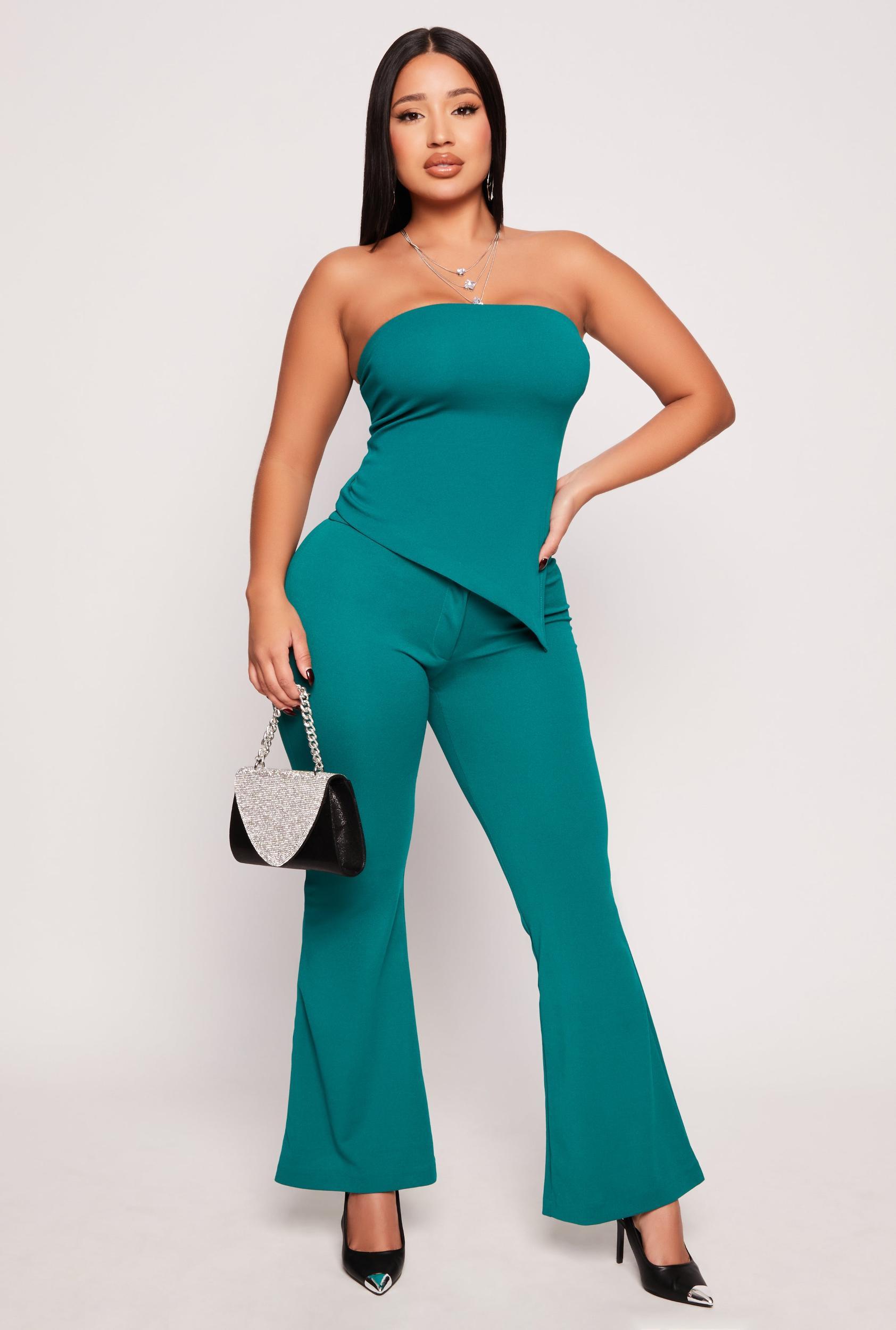 Womens Crepe Knit Flare Pants Product Image