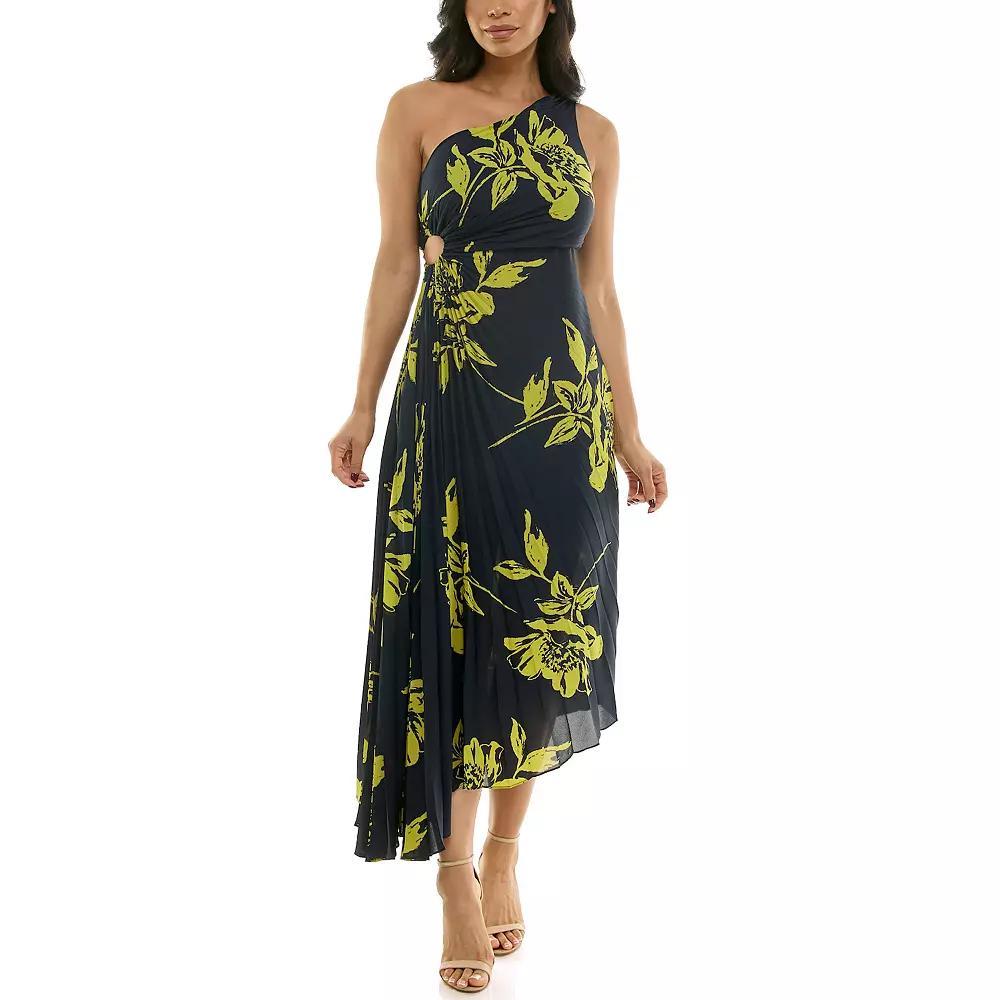 Women's Nicole Miller One Shoulder Pleated Dress, Size: 6, Blue Product Image