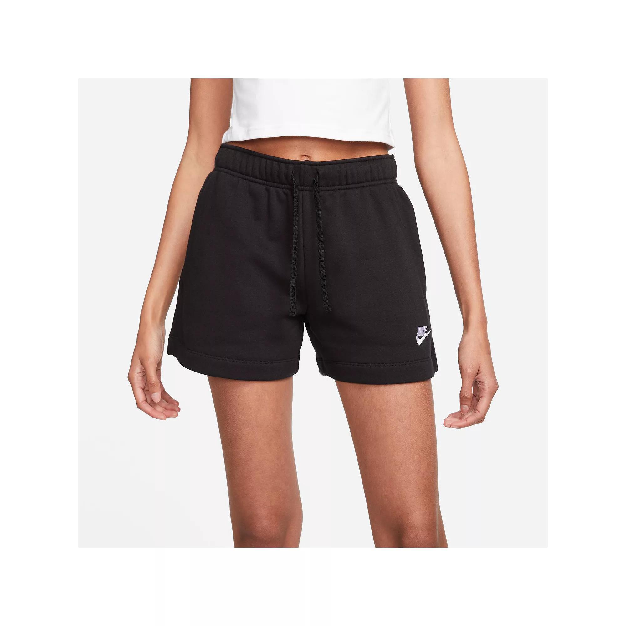 Women's Nike Sportswear Club Fleece Midrise Shorts, Size: XXL, Black Product Image