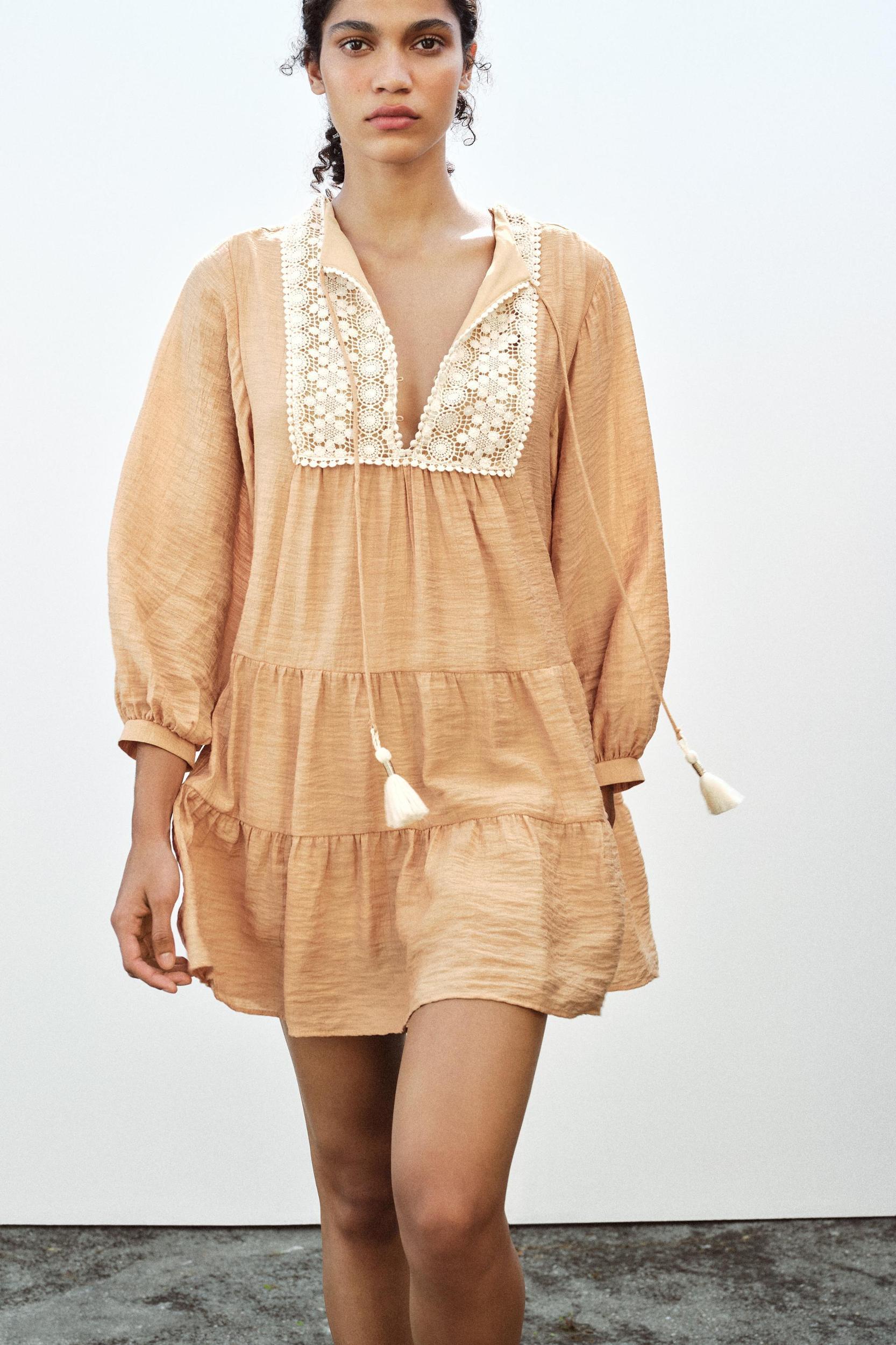 MINI BIB EMBROIDERED DRESS Product Image