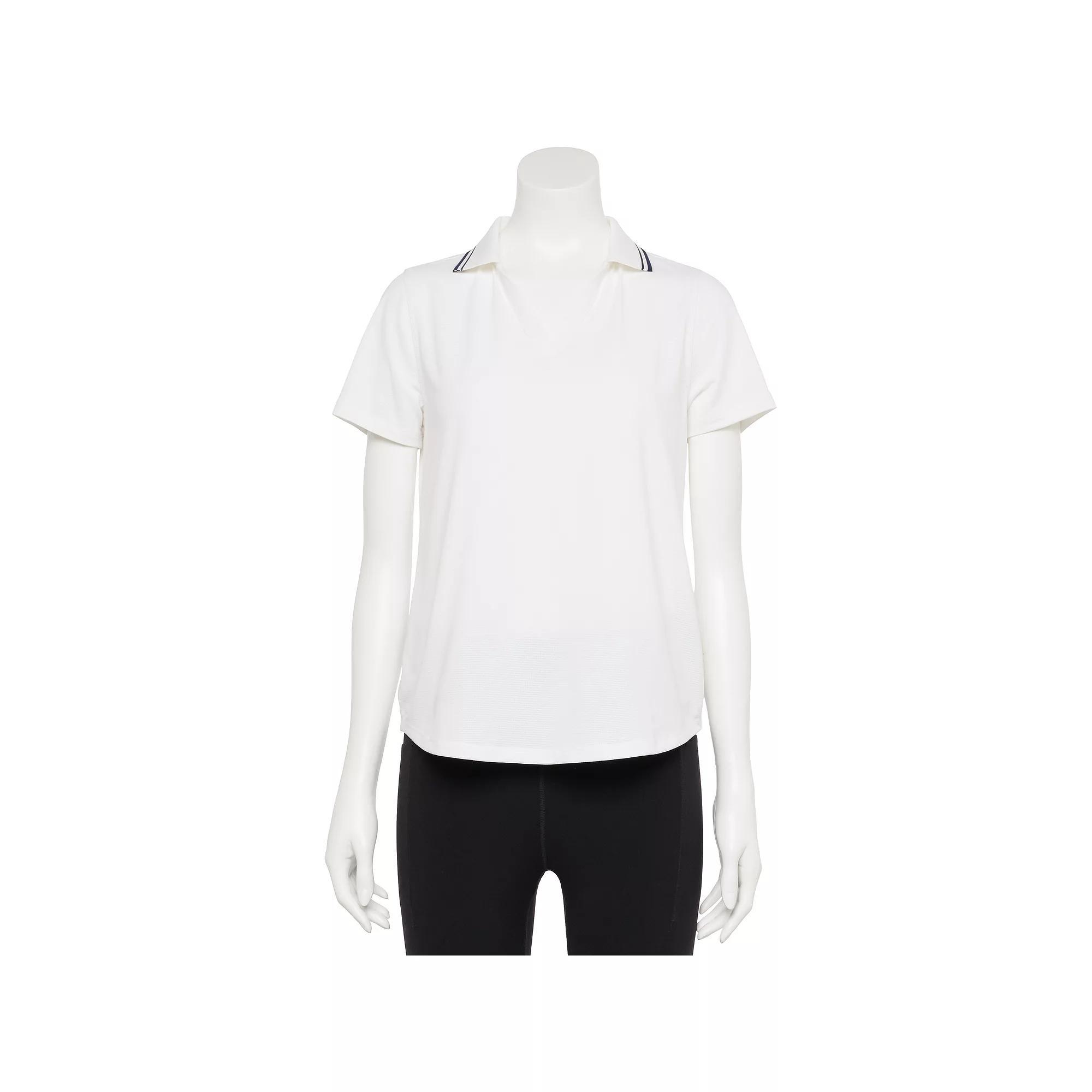 Women''s Tek Gear® Polo Tee with Piping, Women's, Size: XL, Modern White Product Image