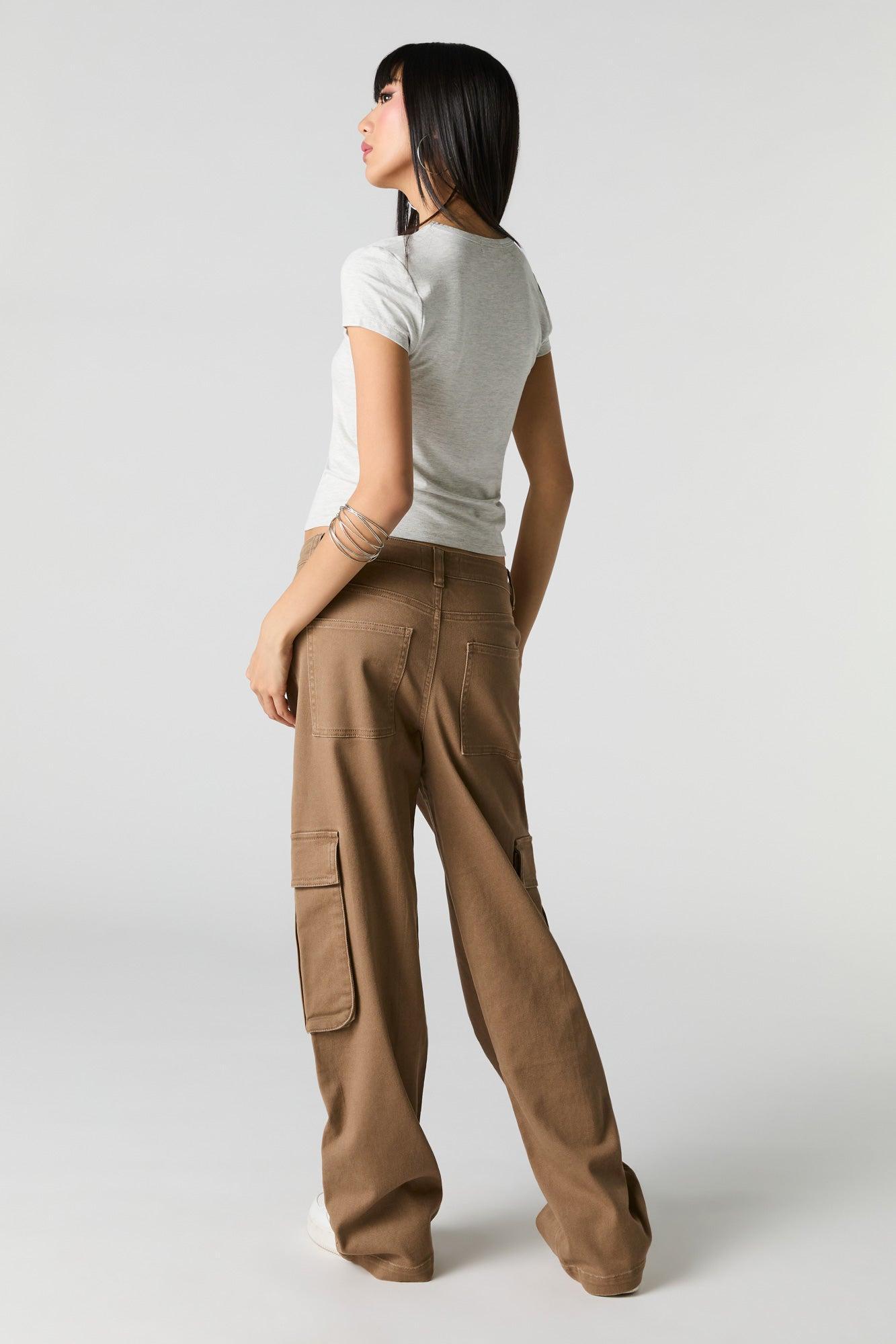 Stretch Denim Low Rise Baggy Cargo Jean Female Product Image