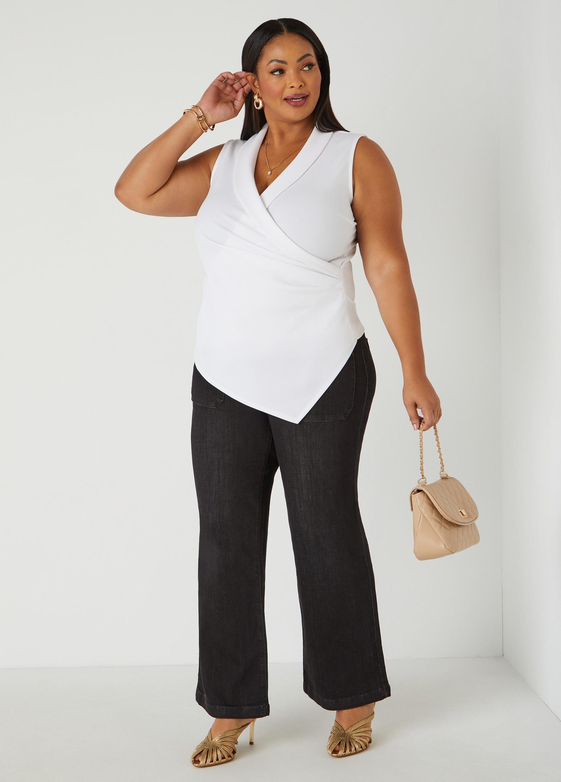 Gathered Faux Wrap Top Product Image
