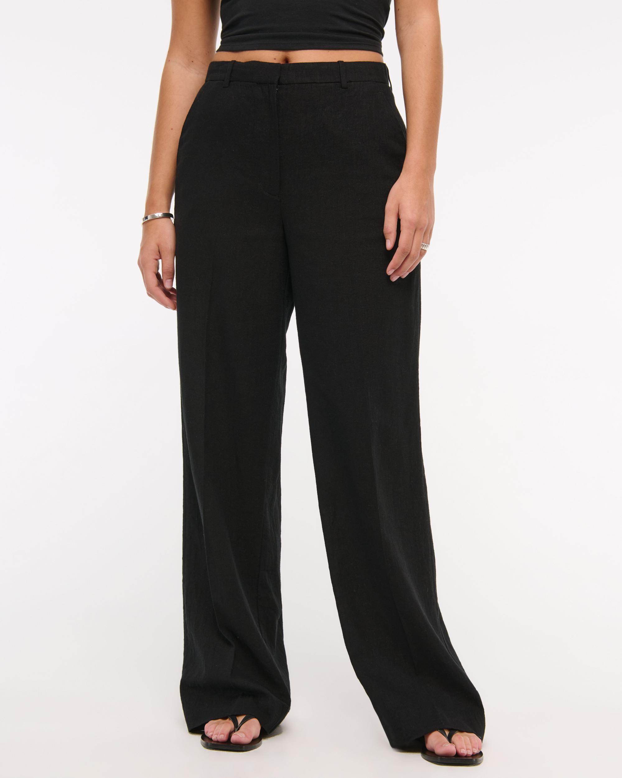 Curve Love Tailored Linen-Blend Wide Leg Pant Product Image