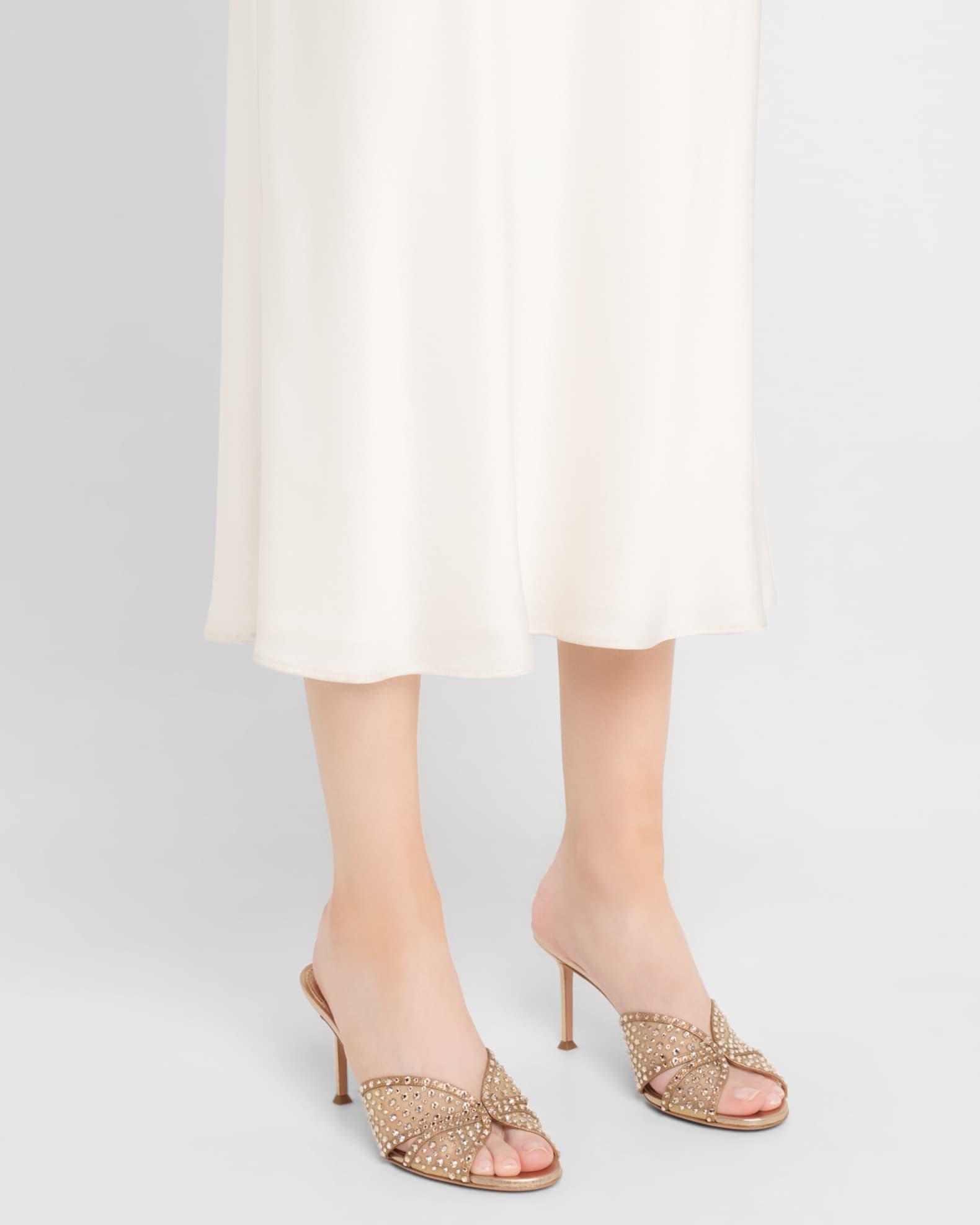 Lover Crystal Tulle Stiletto Slide Sandals Product Image