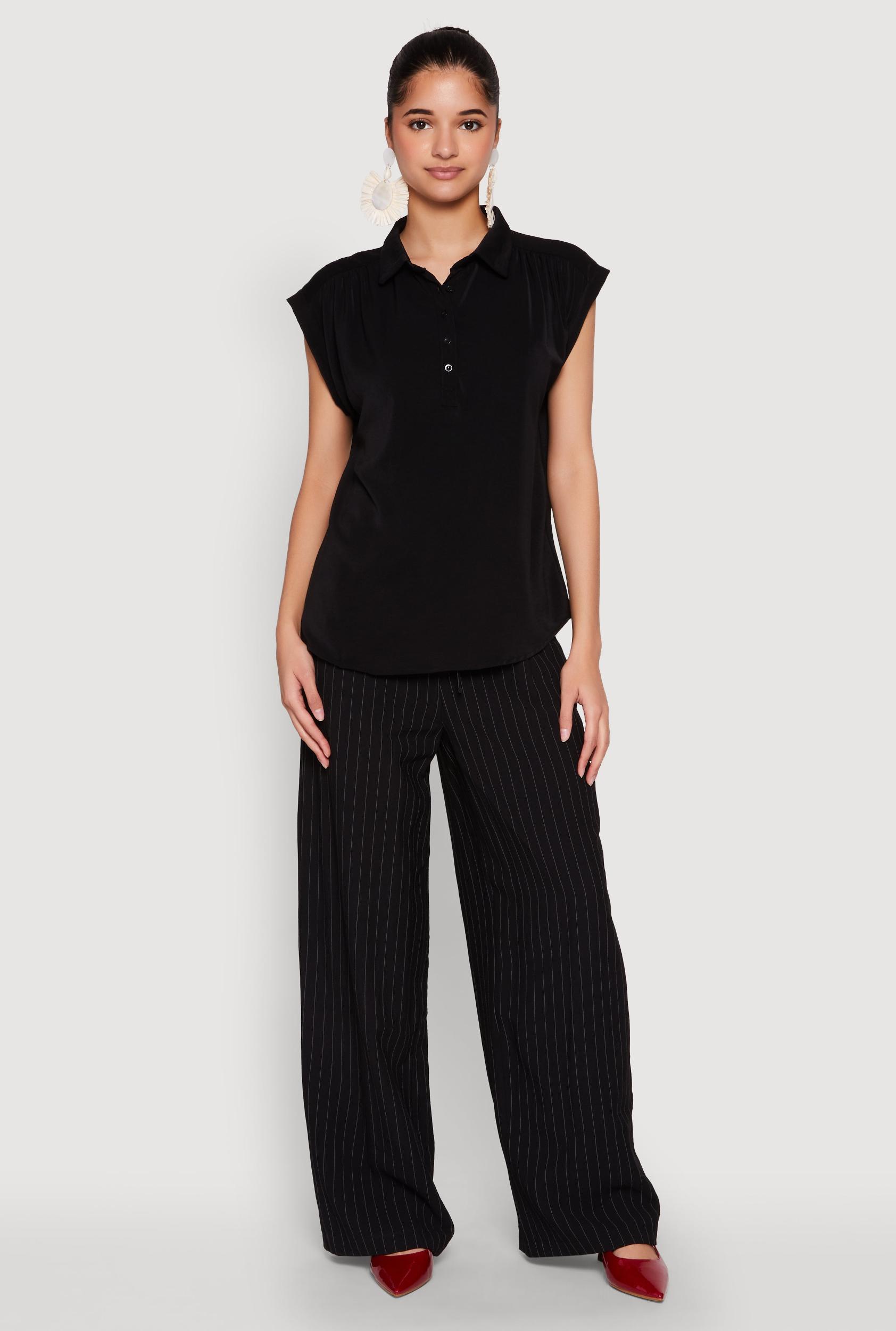 Womens Ruched Cap Sleeve Blouse Product Image