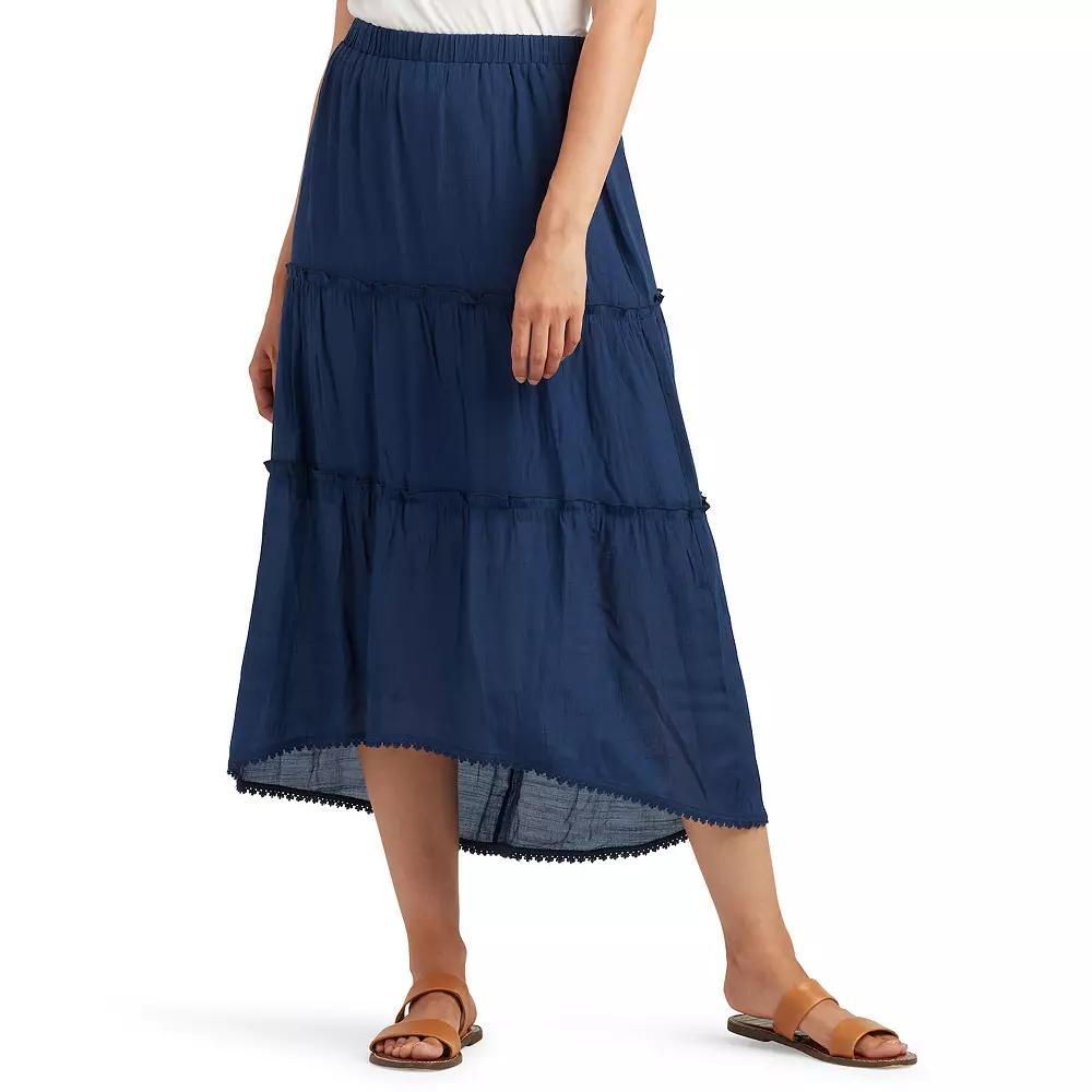 Petite AB Studio High-Low Pull-On Skirt, Women's, Size: Large Petite, Blue Product Image