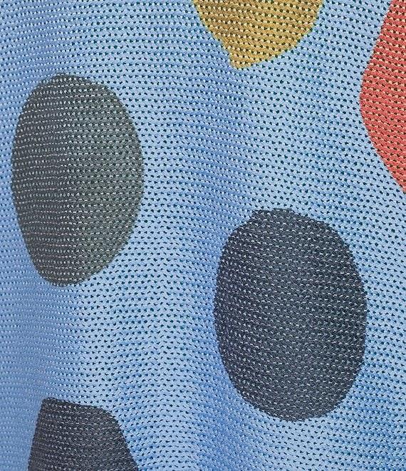 Ali Miles Colorful Dot Mesh Knit Scoop Neck Long Dolman Sleeve Popover Tunic Product Image