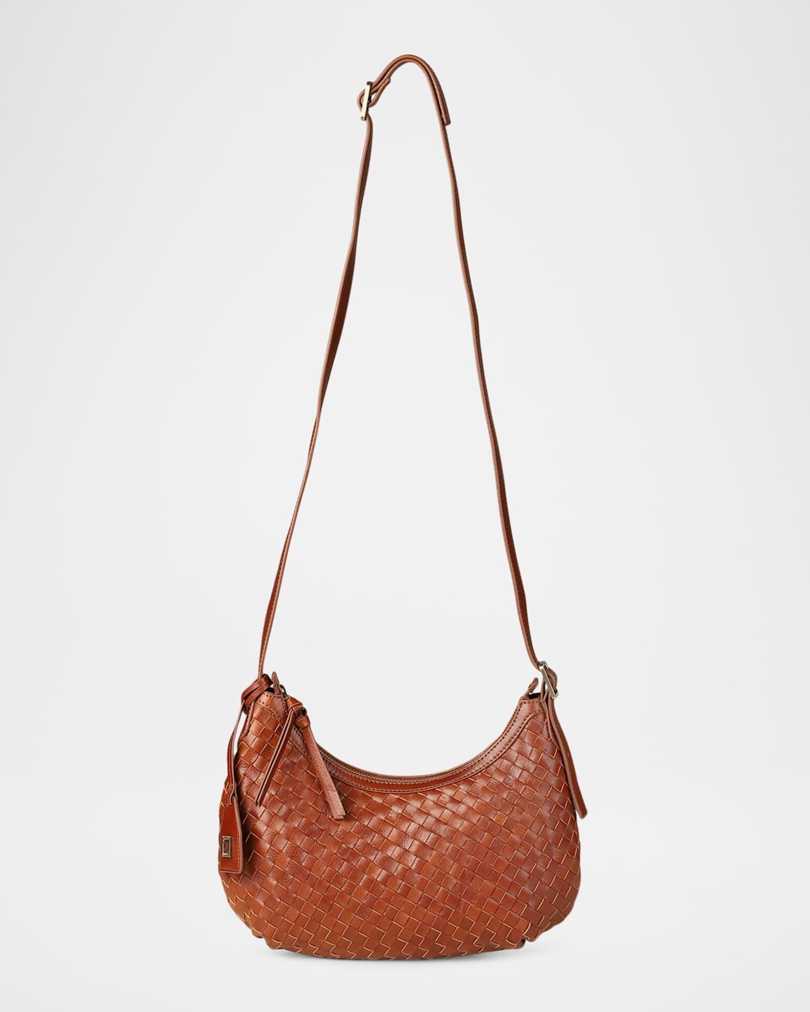 Alva Zip Woven Leather Hobo Bag Product Image