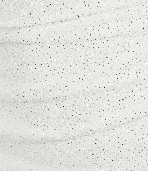 Midnight Doll Glitter Dot Rhinestone Strap Side Rouched Asymmetrical Hem Dress Product Image
