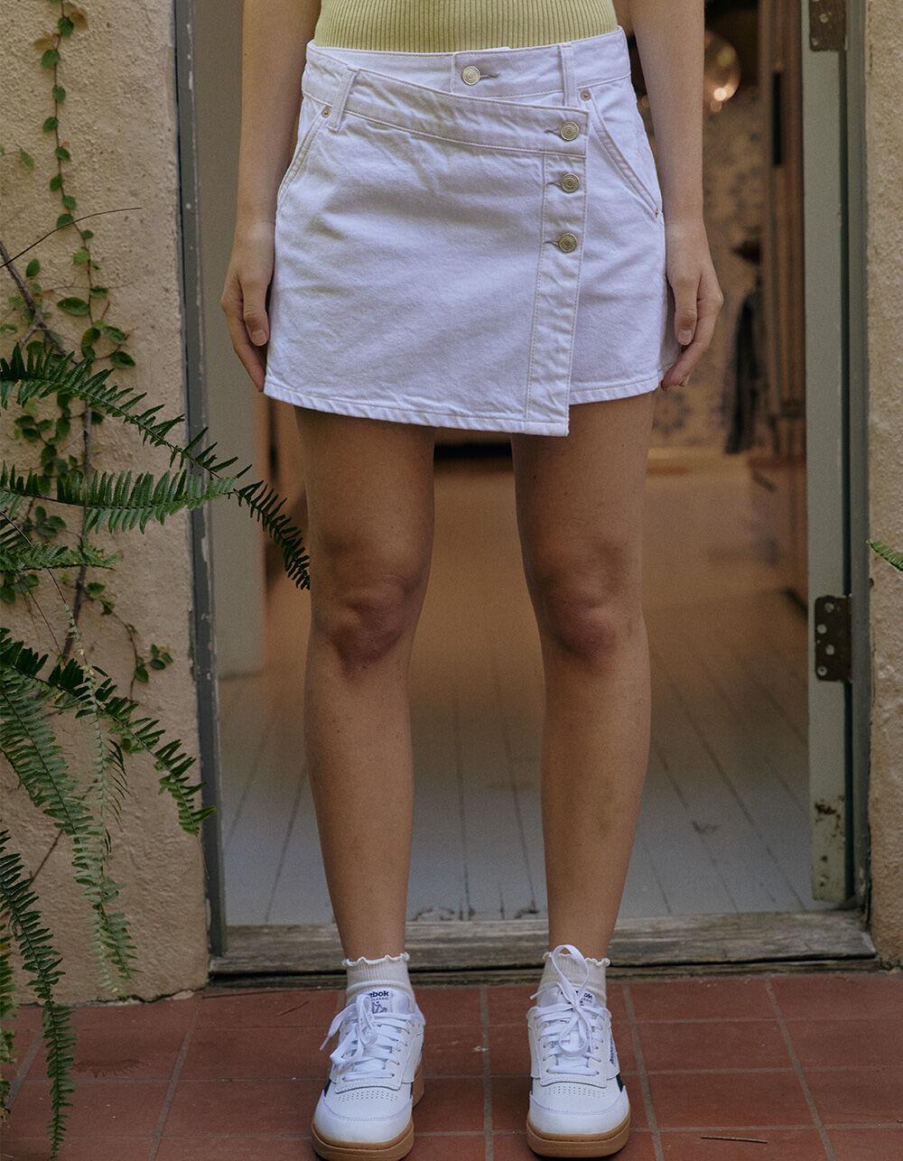 FREE PEOPLE Wynne Womens Denim Skirt - WHITE Product Image