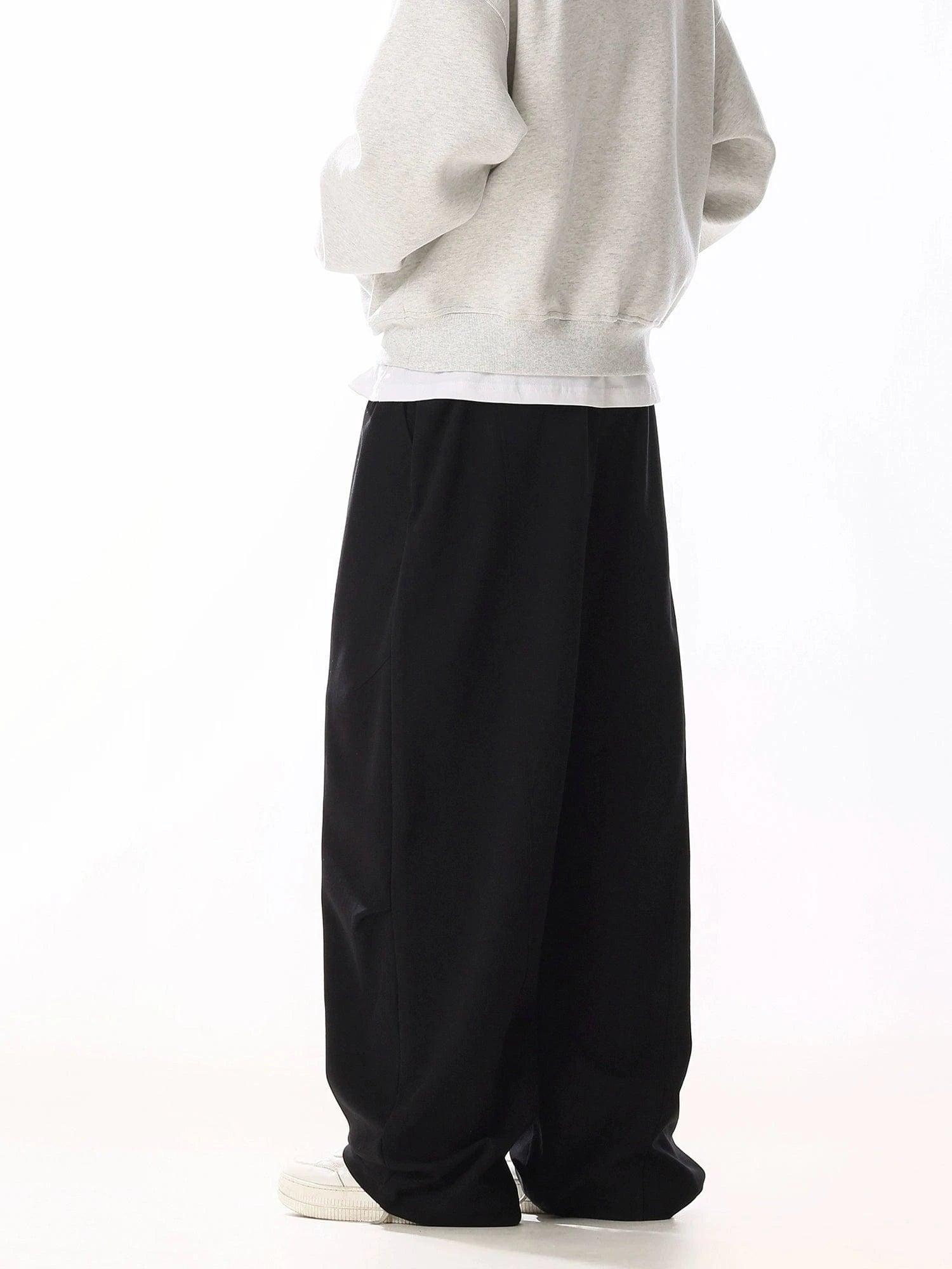 RT No. 19819 BLACK BAGGY STRAIGHT SWEATPANTS Product Image