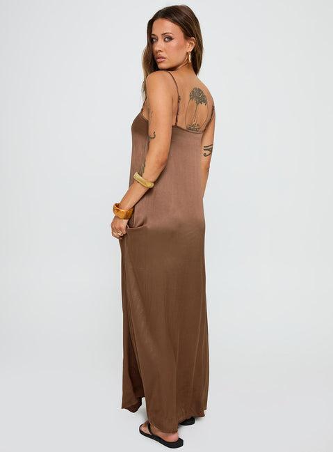 Apple Cider Maxi Dress Brown Product Image