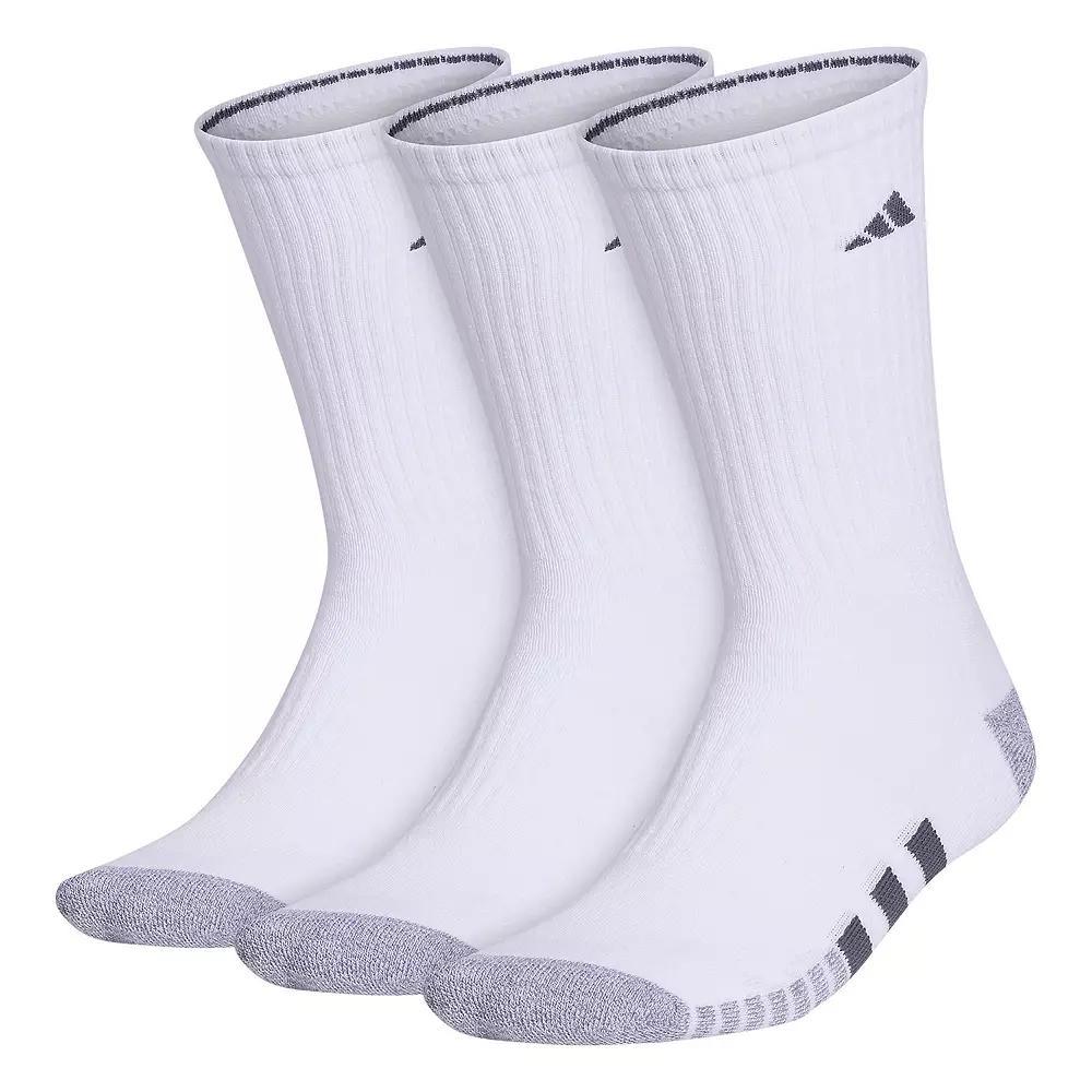 Men's adidas Cushioned 3.0 3-Pack Crew Socks, Size: 12-15, Black Product Image