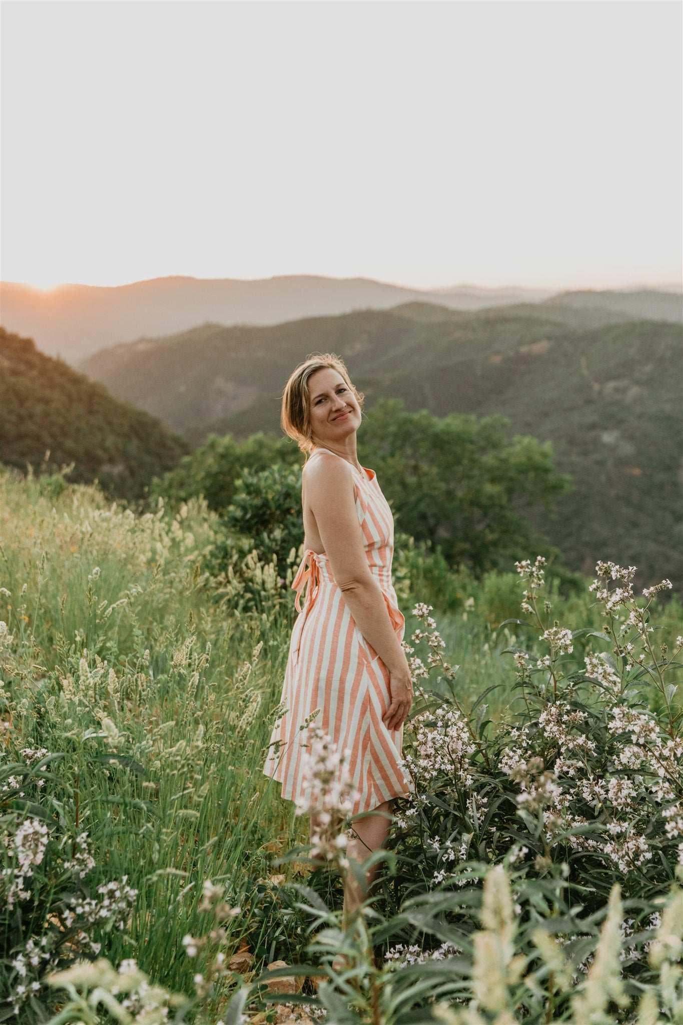 Juniper Dress in Pink Stripe Product Image