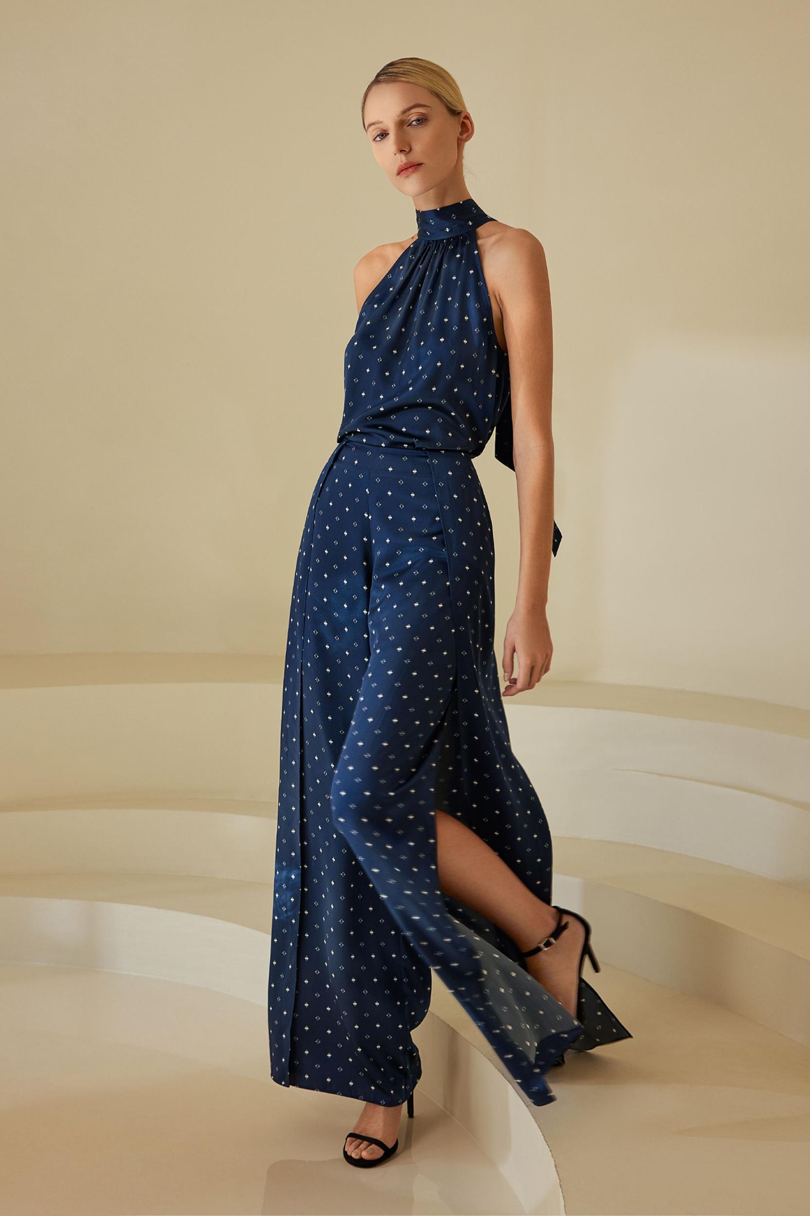 Wide-legged Silk Ginkgo Pants Product Image