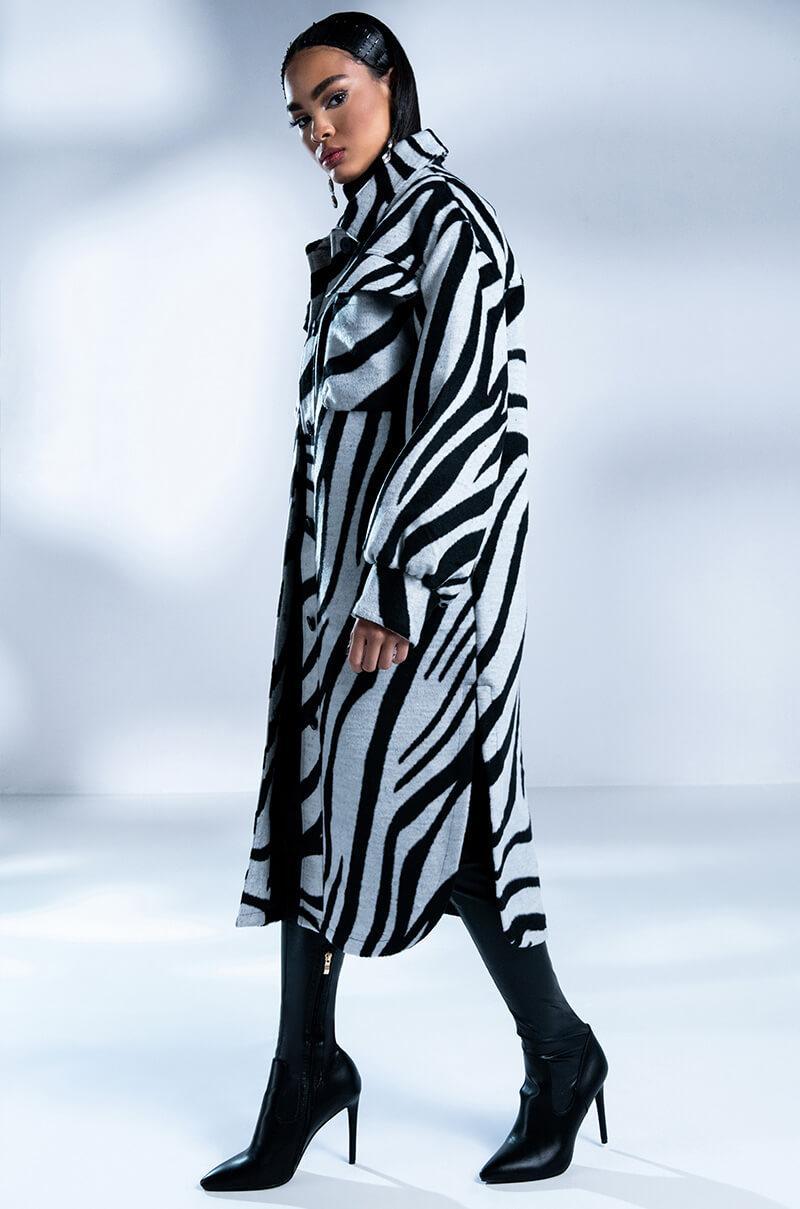 ZEBRA WOOL LIKE TRENCH SHACKET Product Image