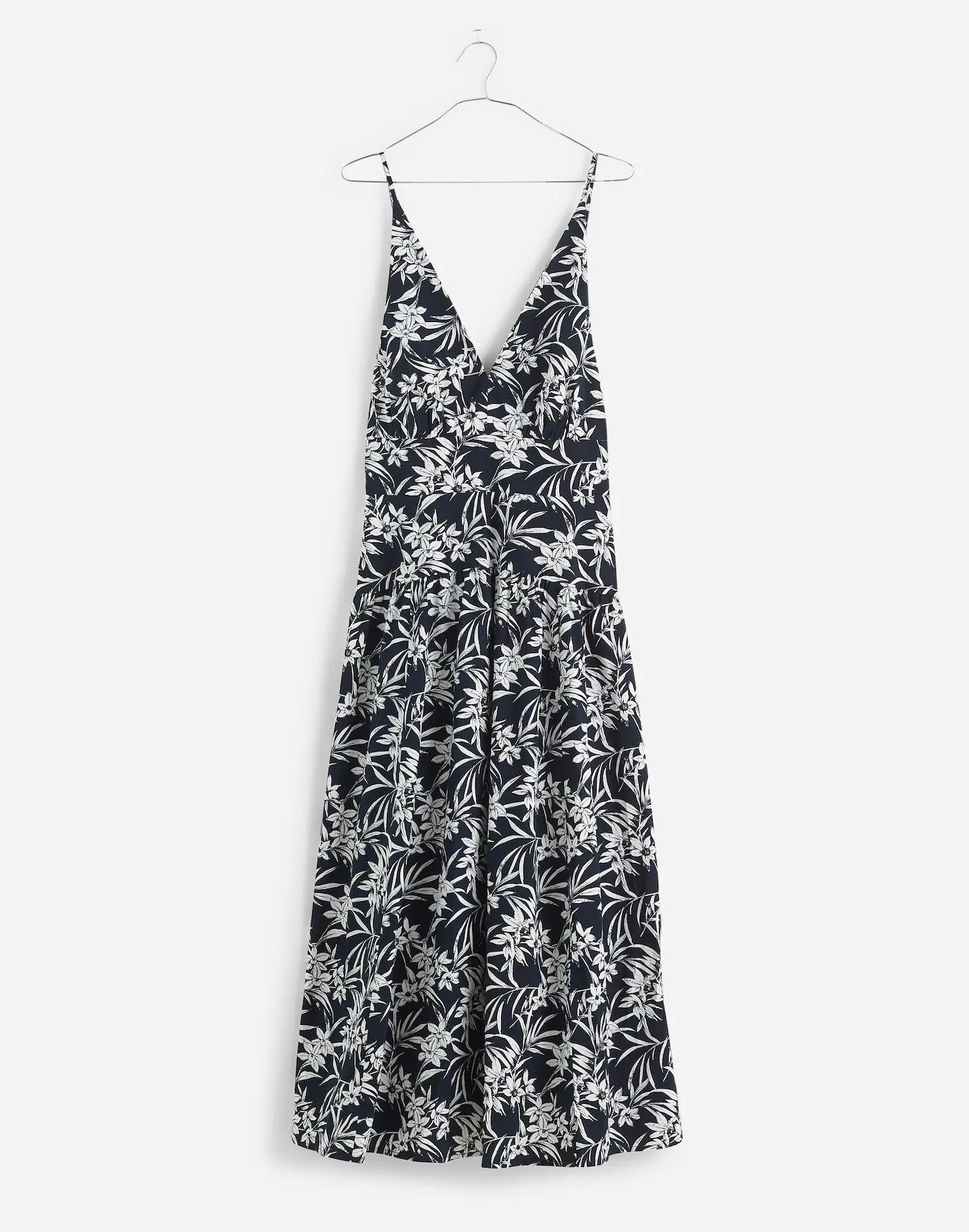 Smocked Halter Midi Dress in Poplin Product Image