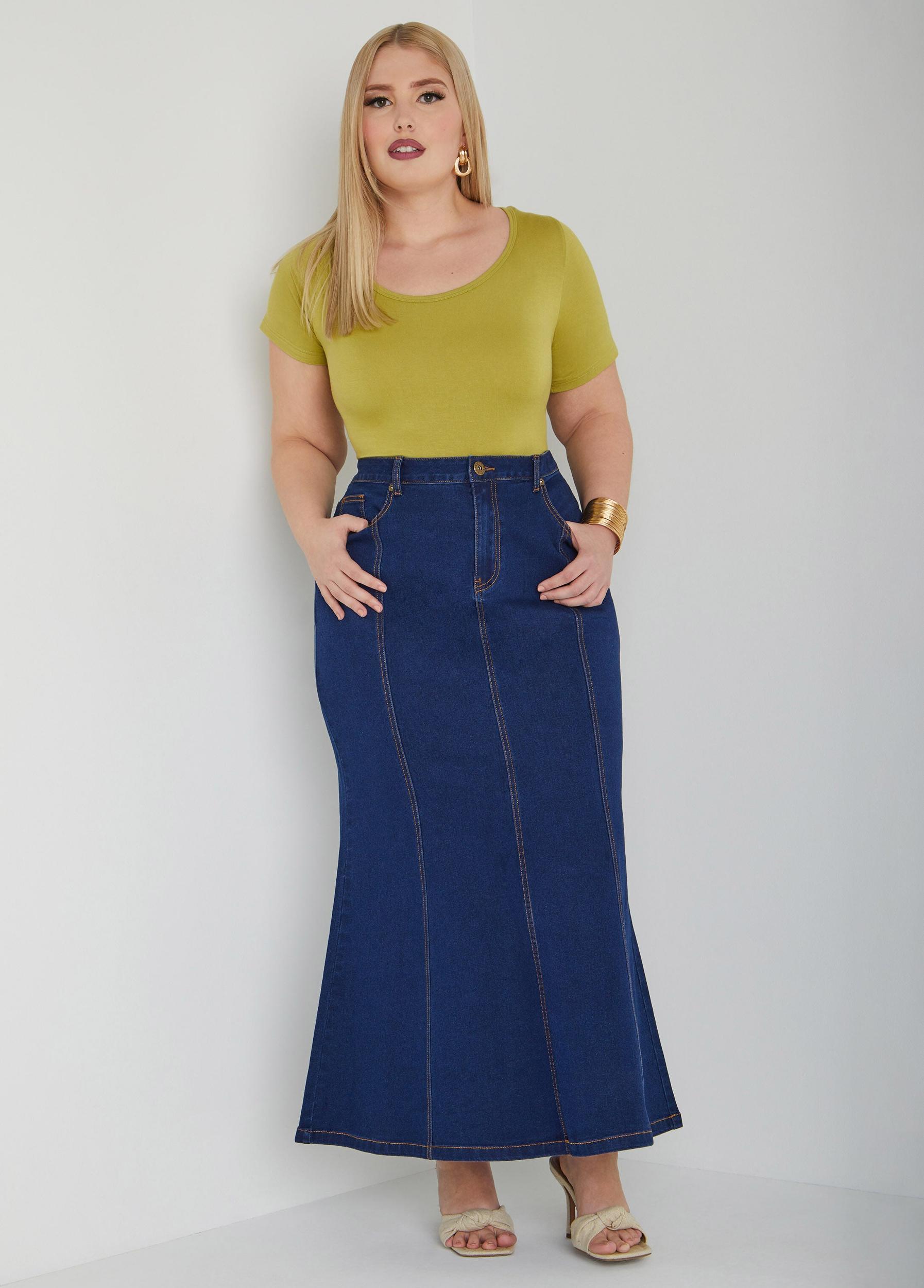 Mermaid Denim Maxi Skirt Product Image