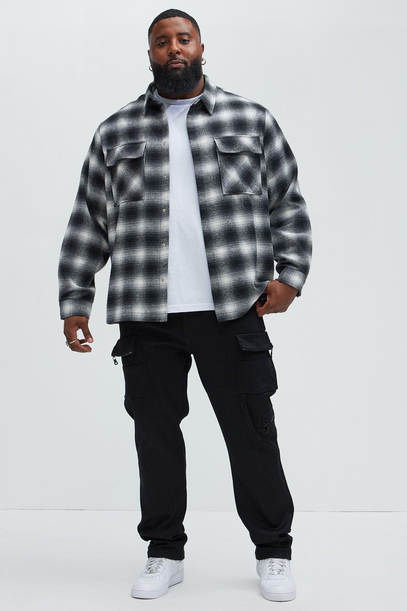 Cassnet Plaid Button Up Shirt - Black/combo Product Image